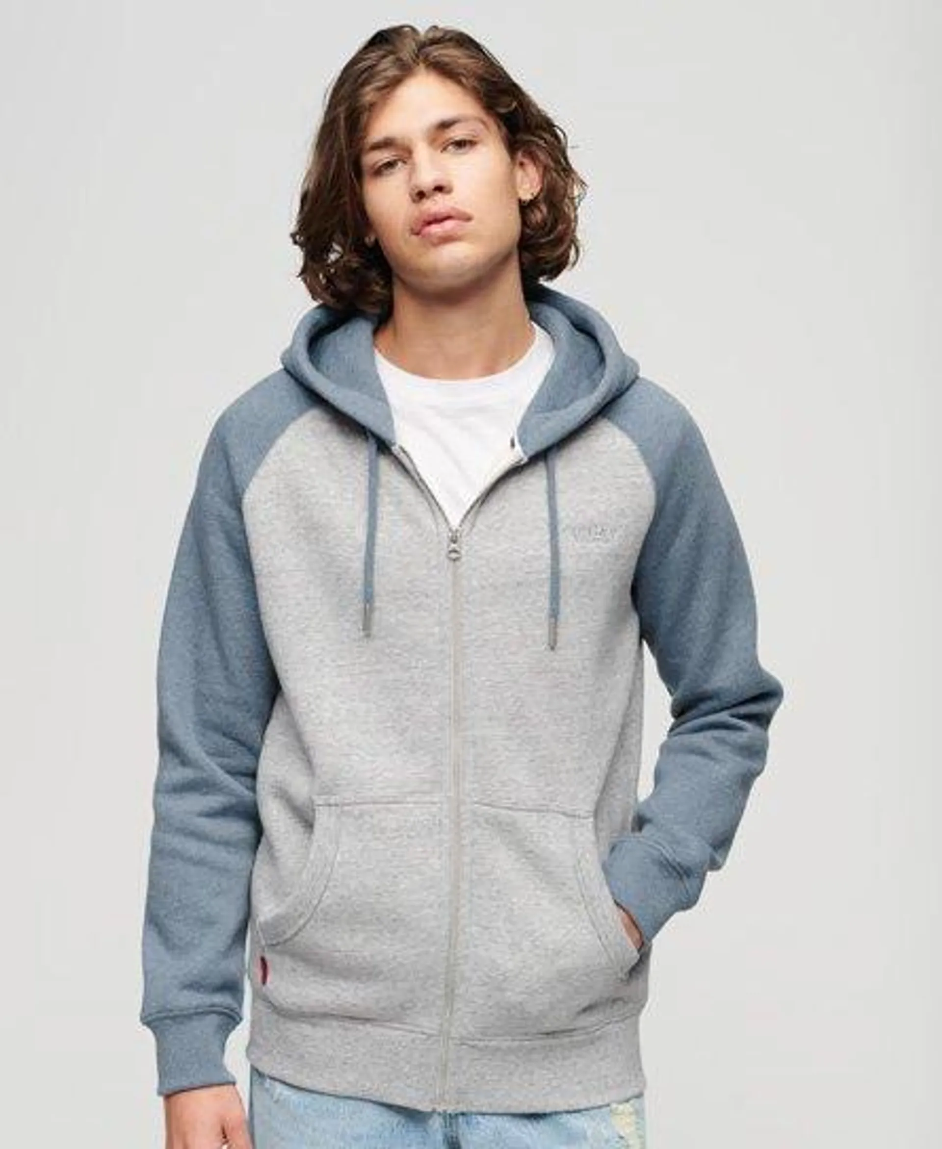 Essential baseball-hoodie met rits