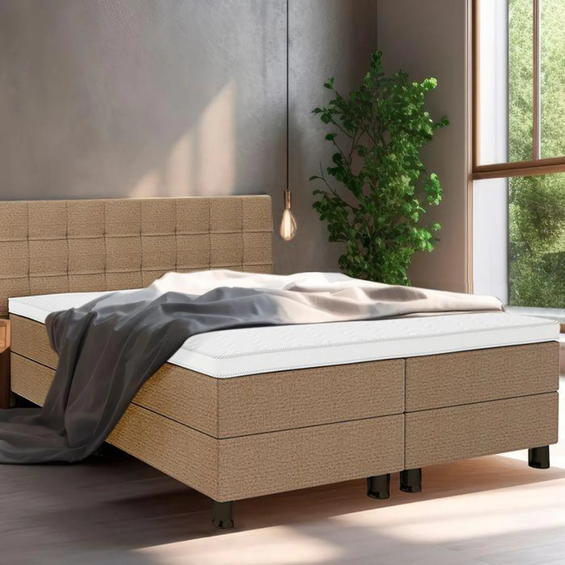 Aanbieding Boxspring Compleet Rens - beige