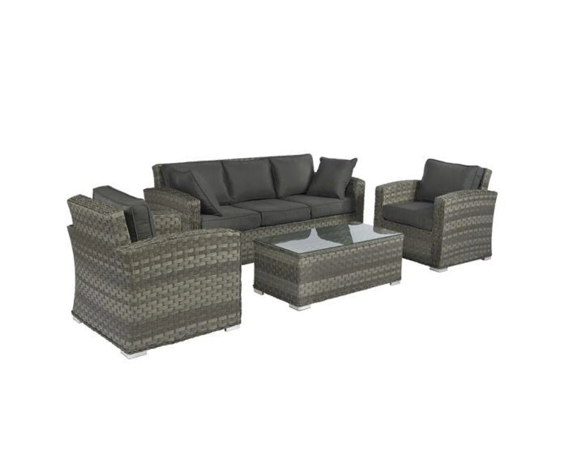 Zithoek "Cairo" Wicker loungeset - Elegant donkergrijs - Pure Garden & Living