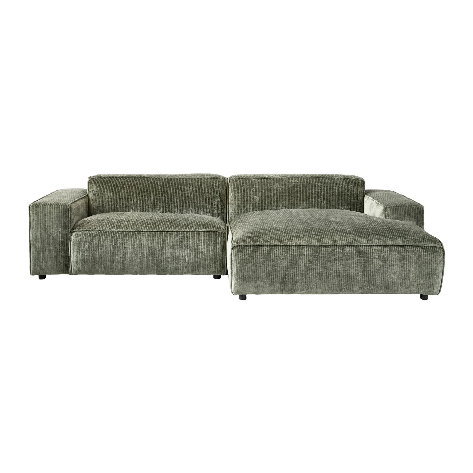 by fonQ Chunky Chaise Longue Rechts - Donkergroen - Rib