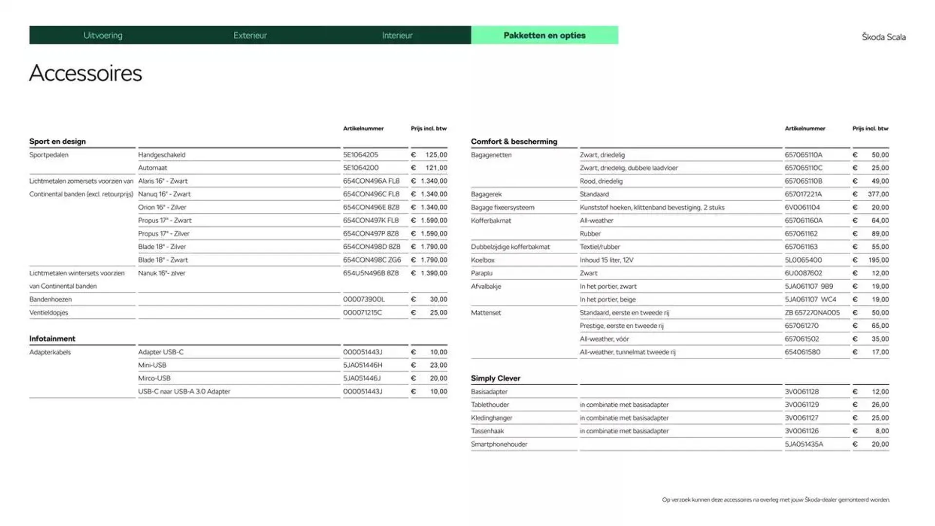 Škoda Scala prijslijst per 25 november 2024 van 27 november tot 27 november 2025 - Folder pagina 17