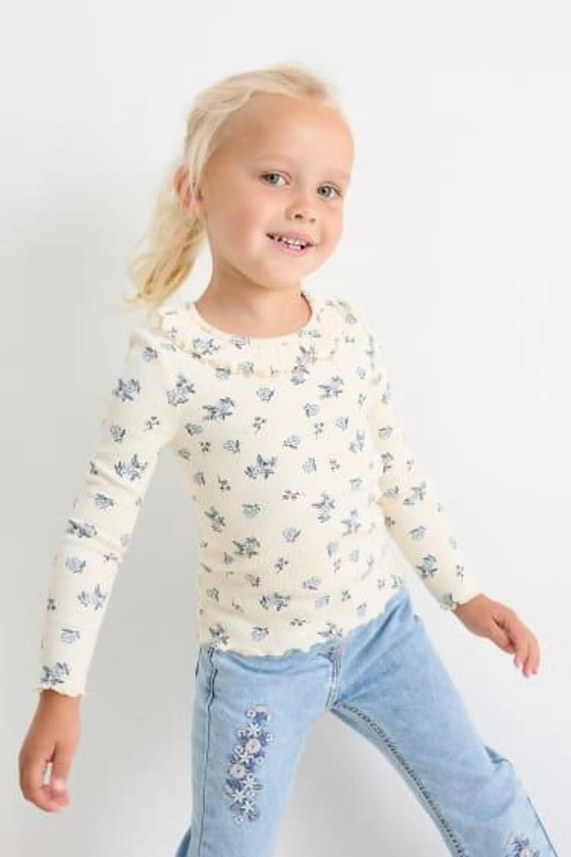 Set van 3 - bloem en strik - longsleeve