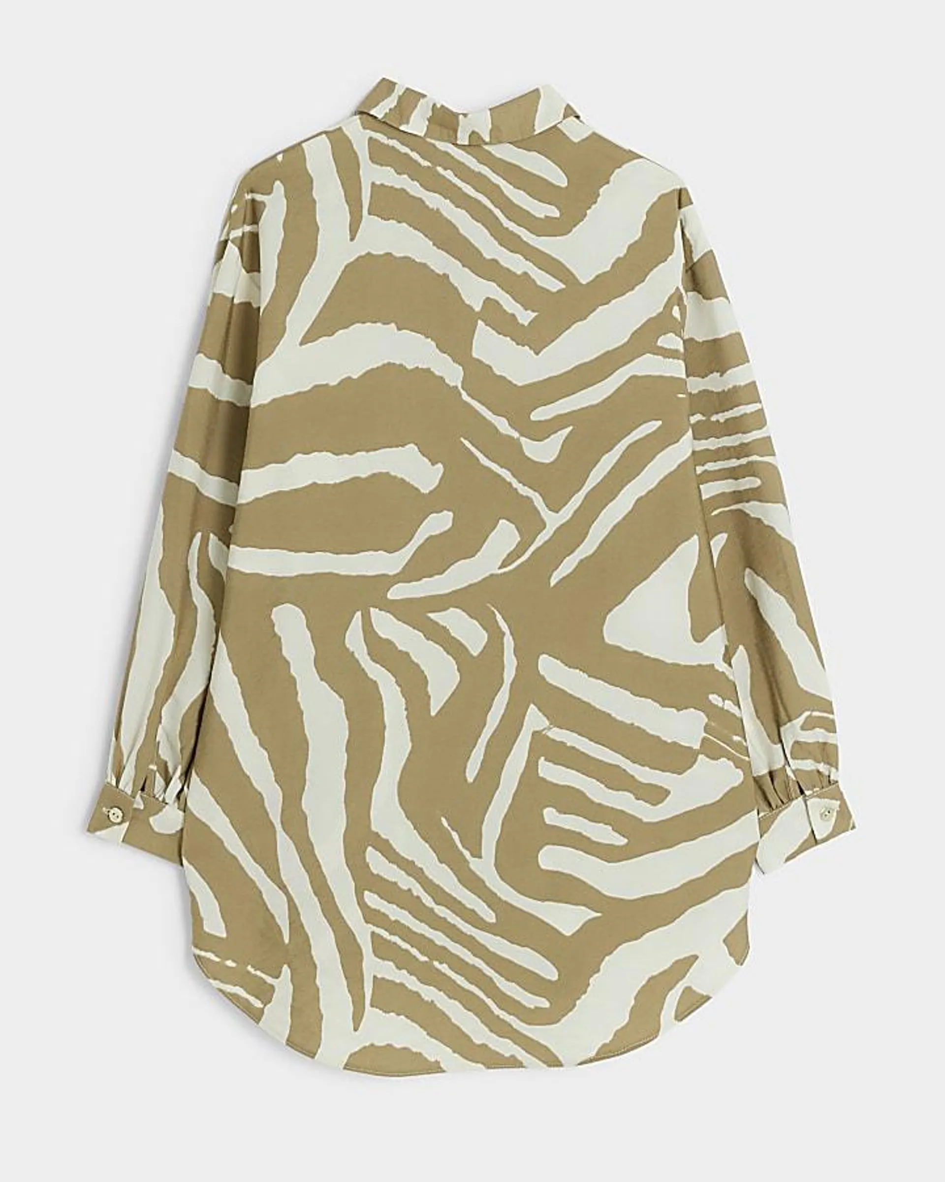 Girls beige zebra print shirt