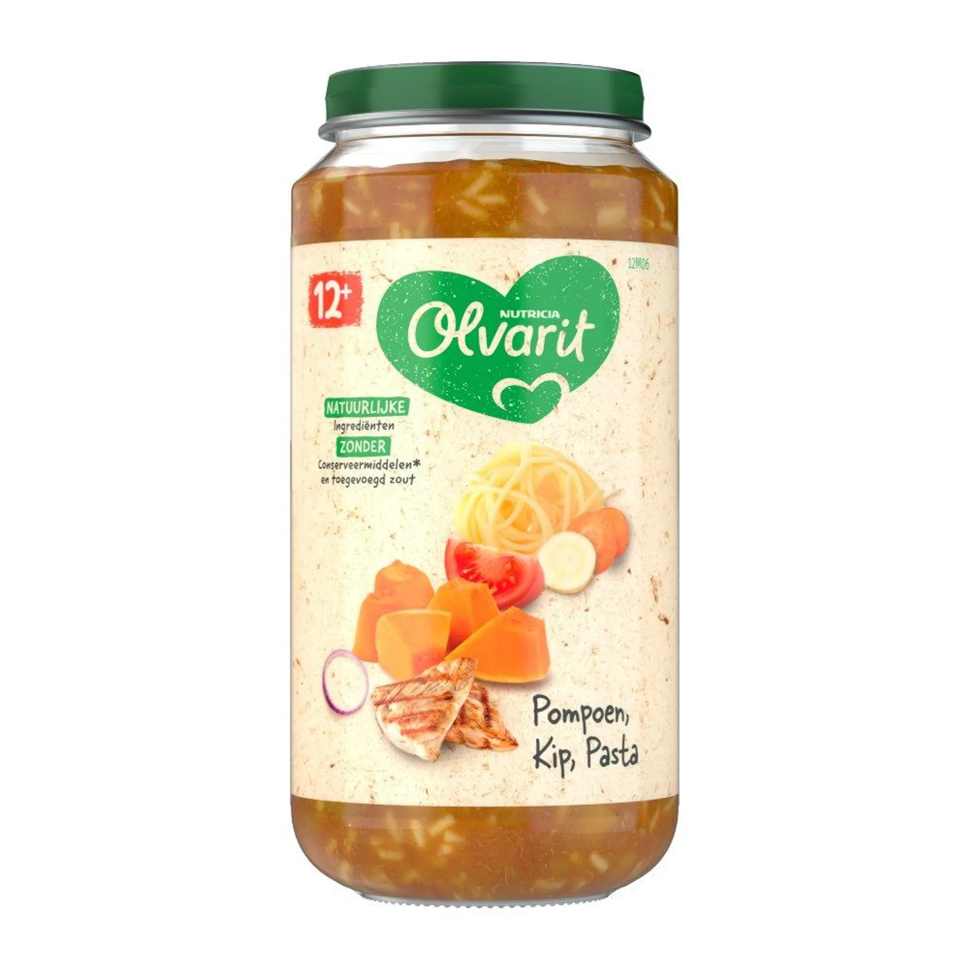 Olvarit Pompoen Kip Pasta 12+ Maanden 250 g