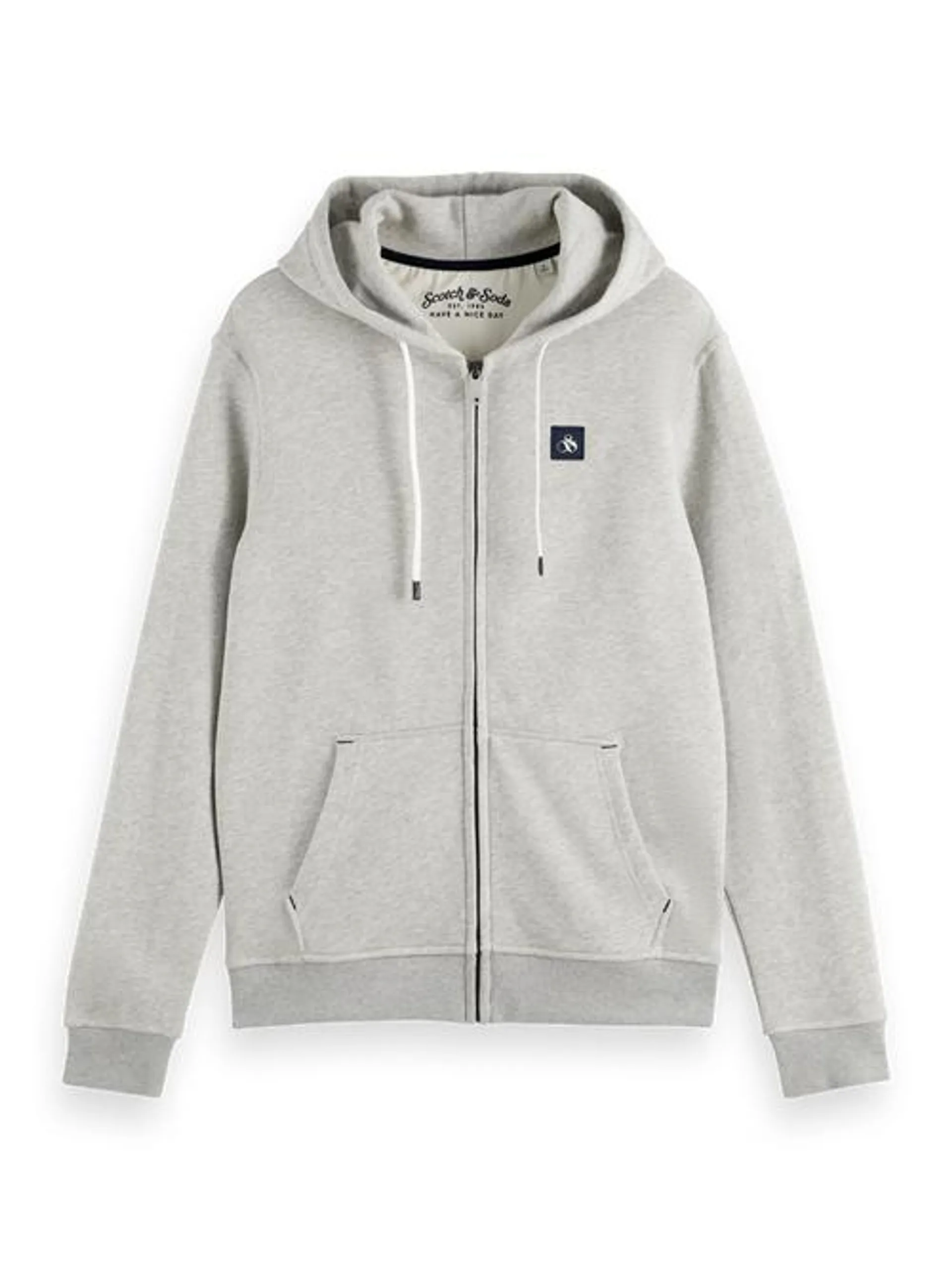 Essential logo badge zip-through hoodie