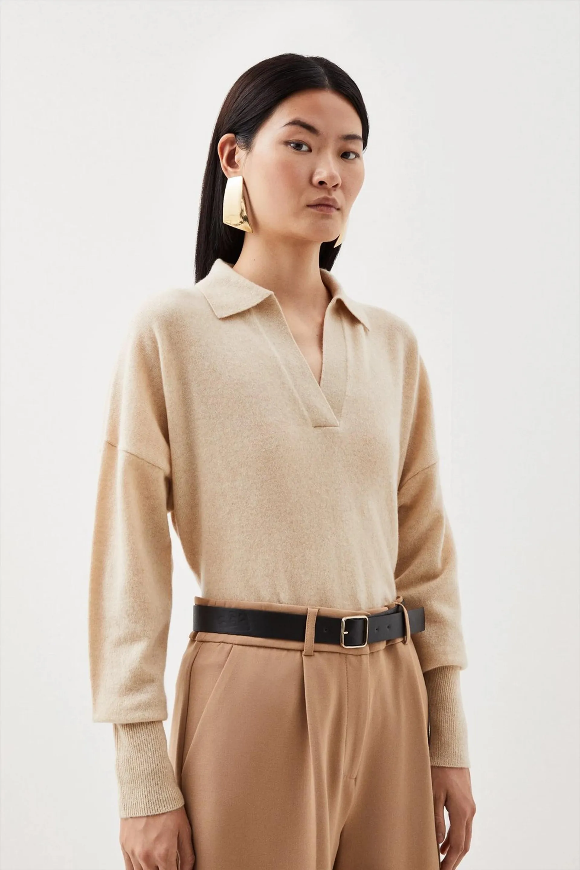 Cashmere Collared Knit Jumper