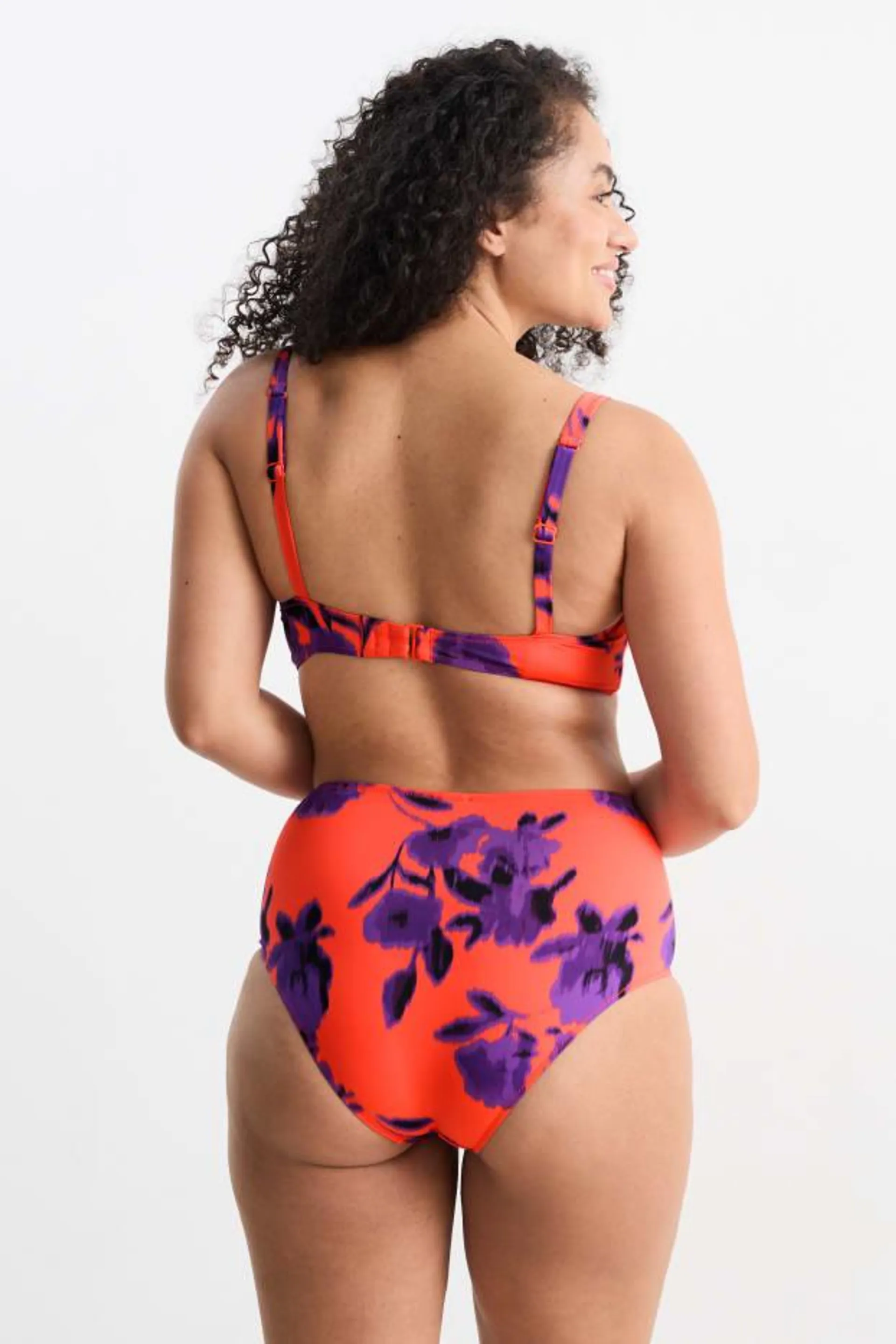 Bikini bottoms - high waist - LYCRA® XTRA LIFE™ - floral