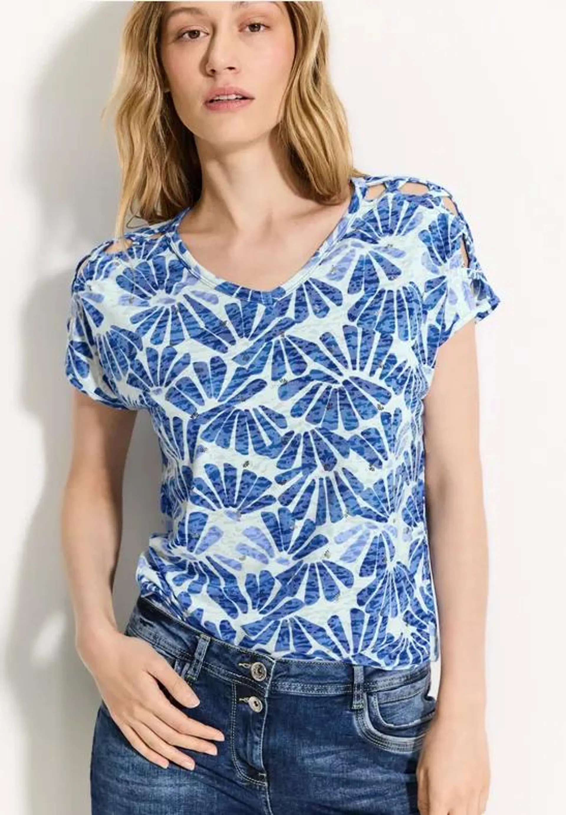 T-shirt met burnout-print