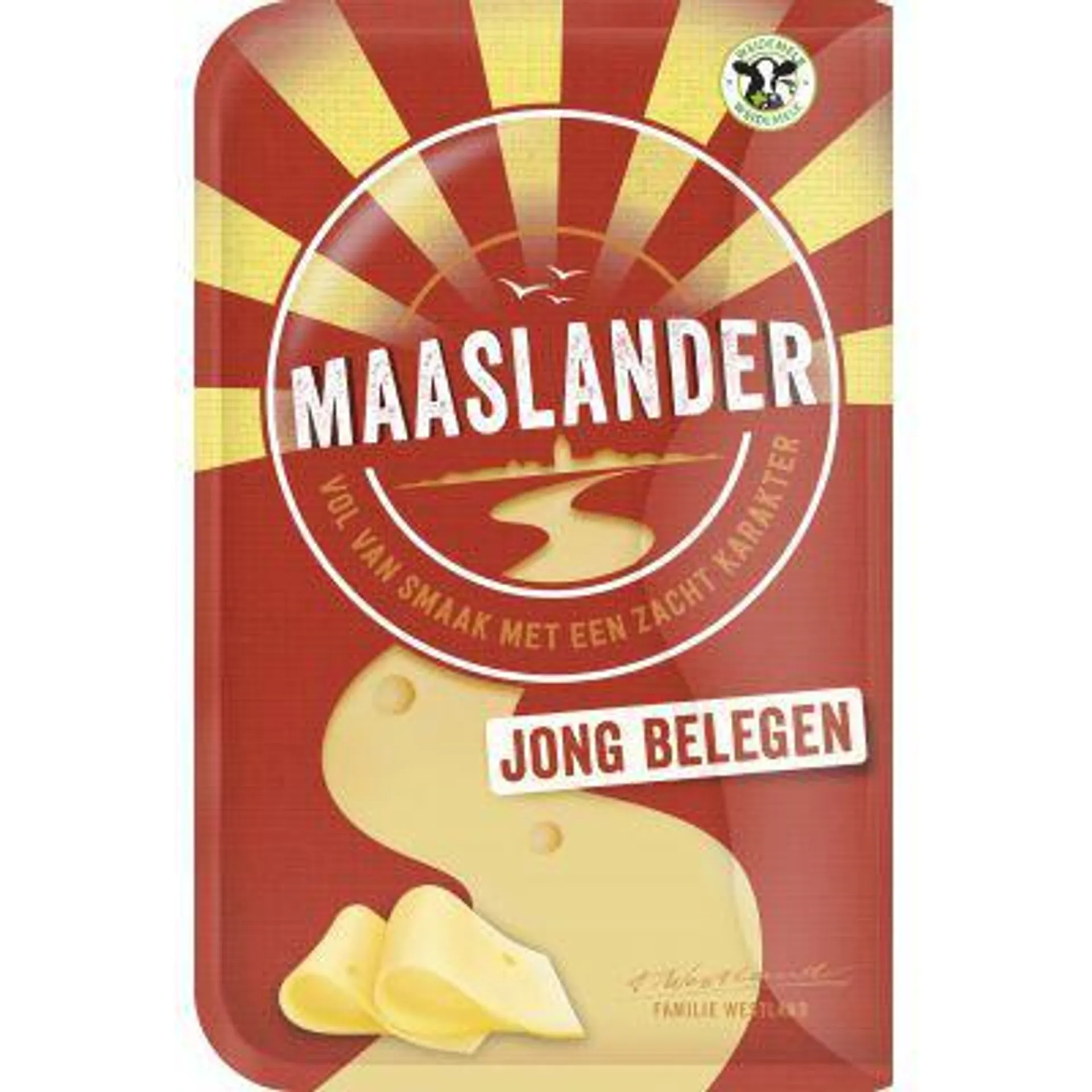 Maaslander Jong belegen kaas gesneden