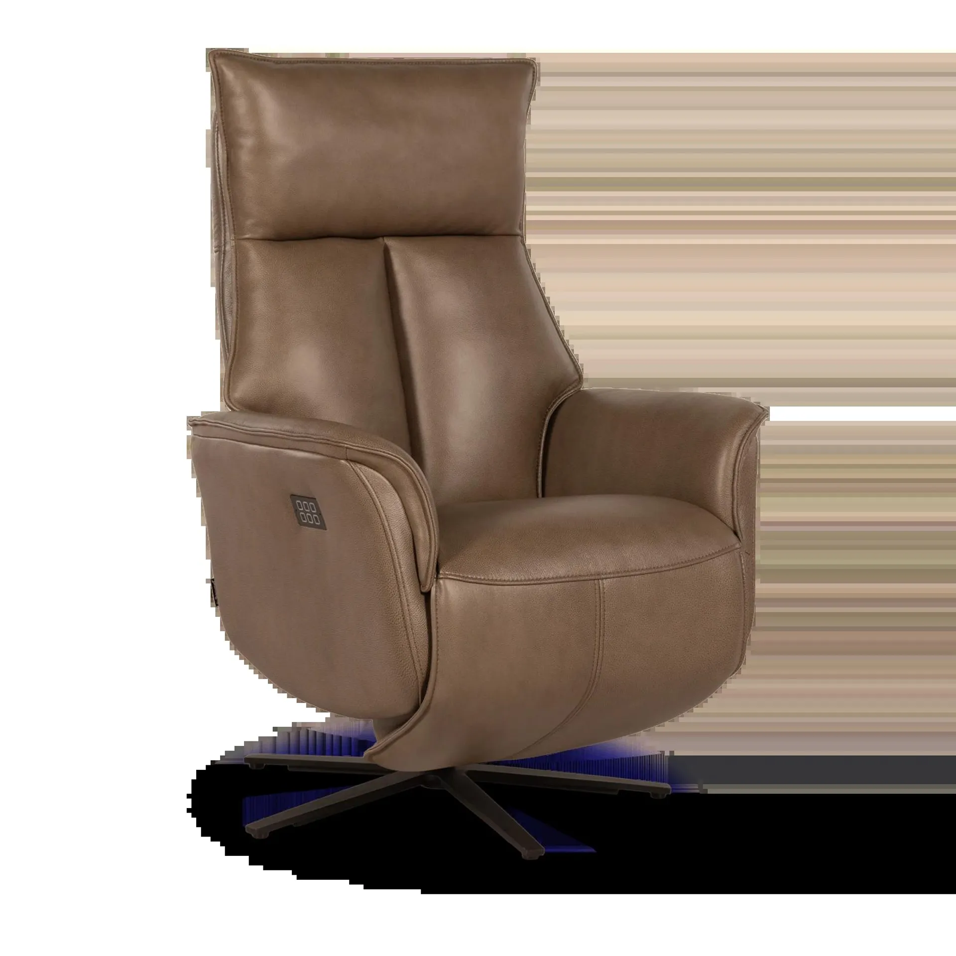 Relaxfauteuil (met accu) Discovery - Leder B402 Smog