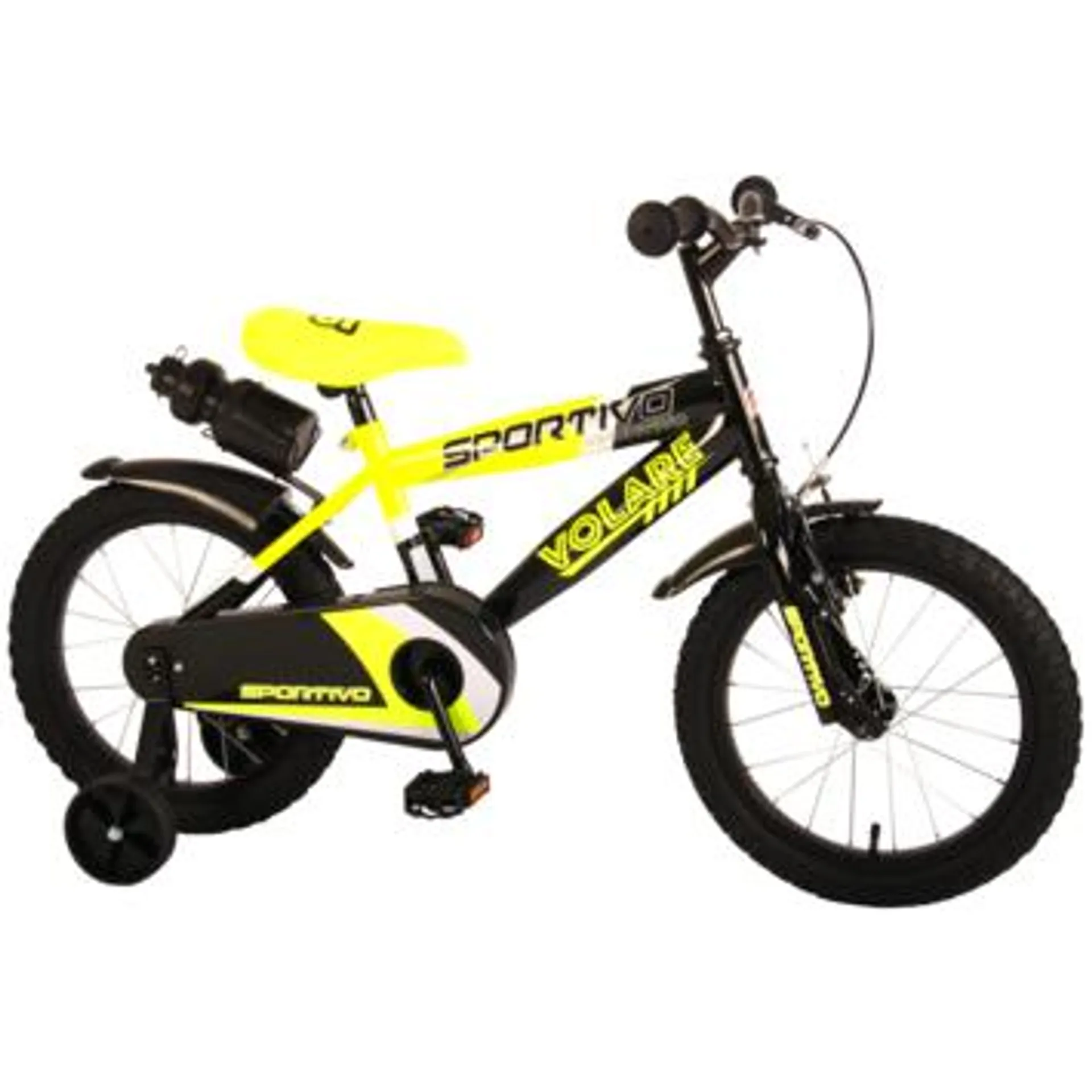 Kinderfiets Sportivo Neon Yellow Black 16 inch