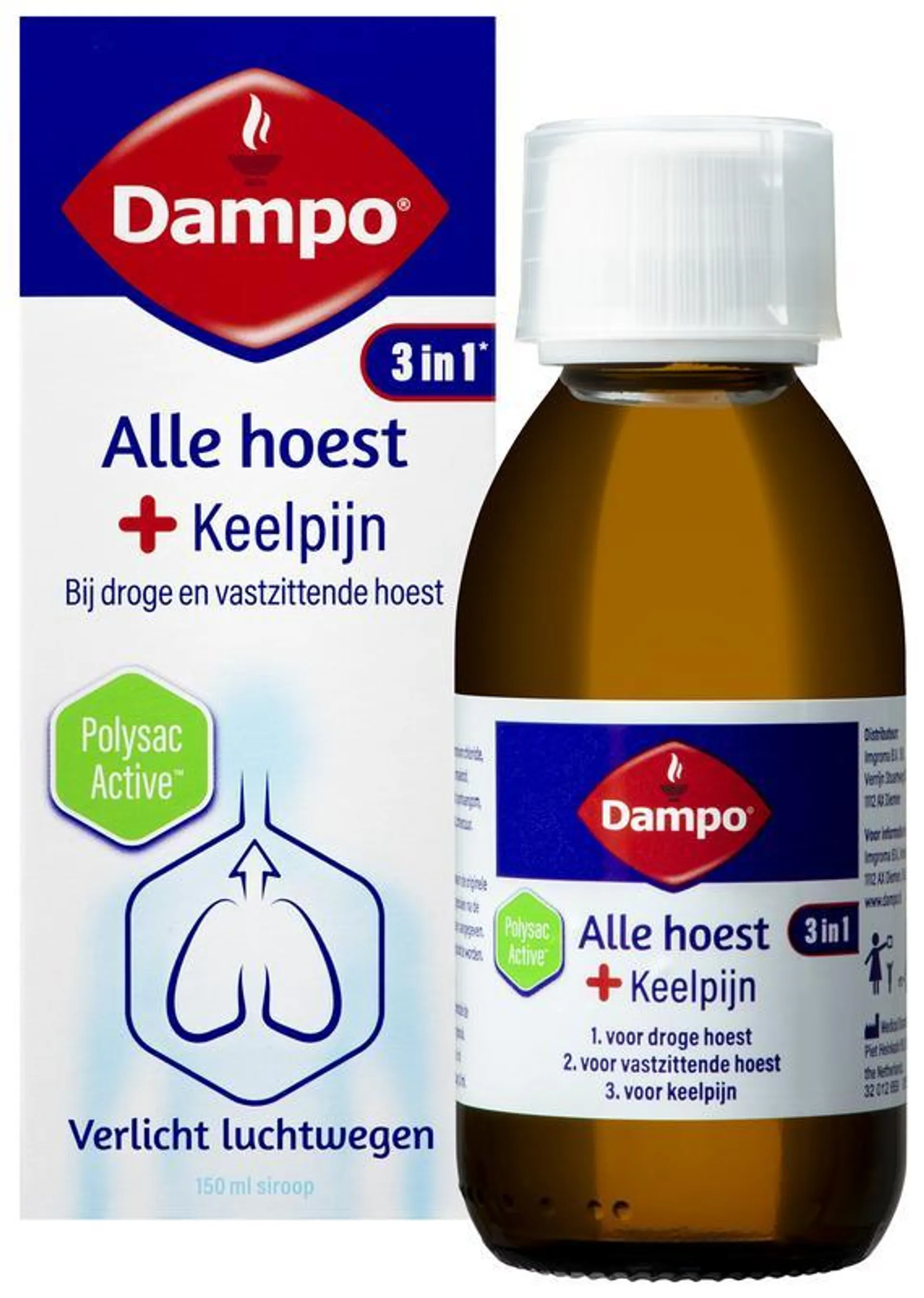 Dampo Alle hoest + keelpijn 150 milliliter