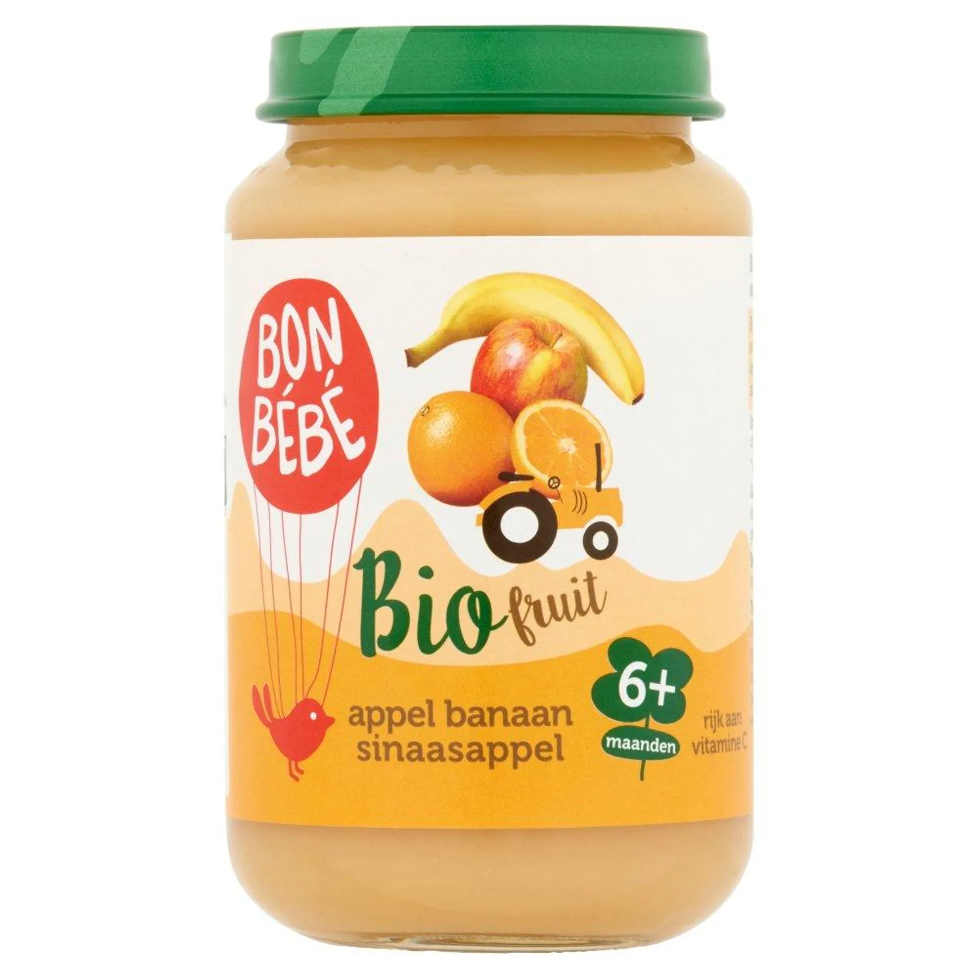 Bonbébé Bio Fruit Appel Banaan Sinaasappel 6+ Maanden 200 g