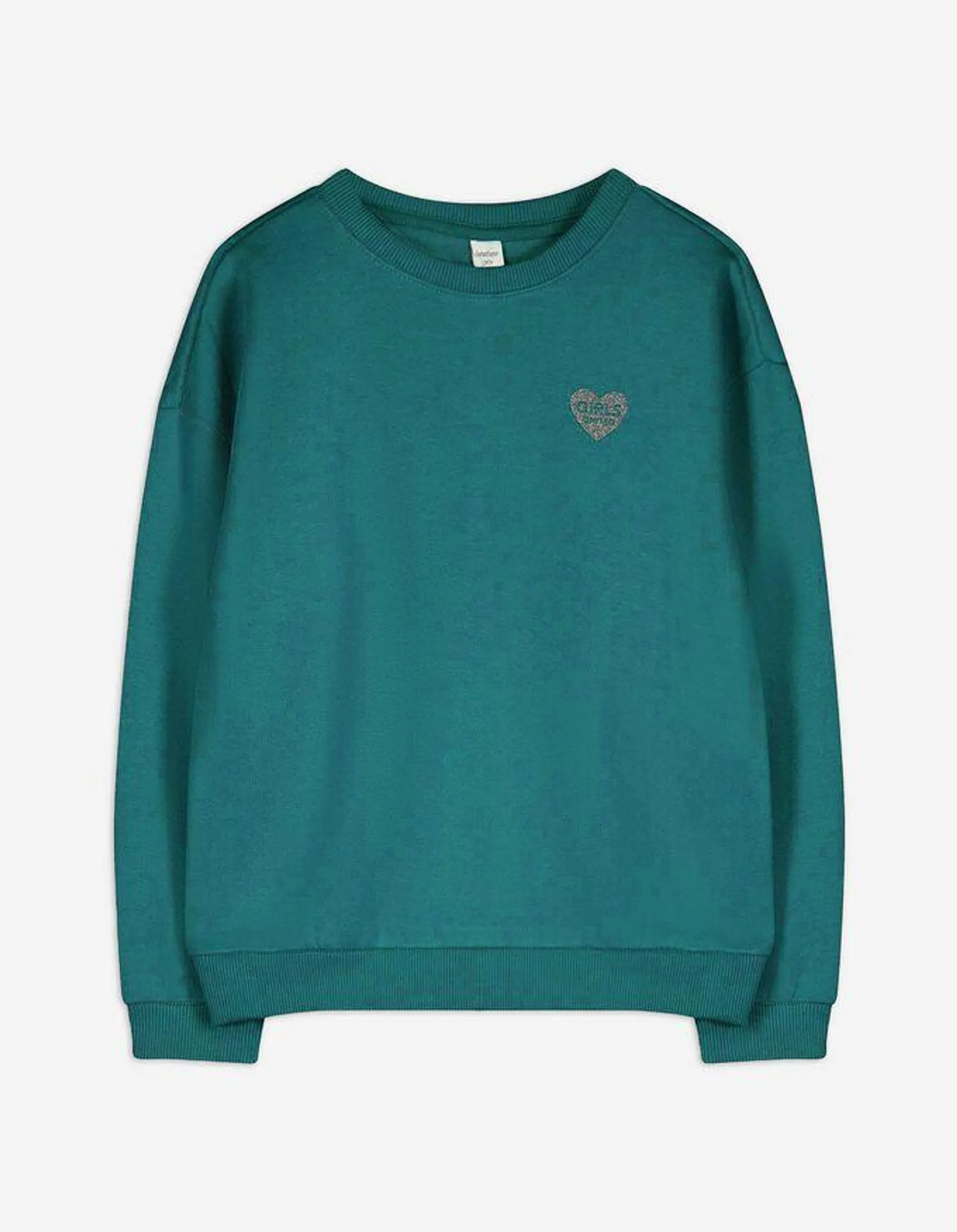 Sweatshirt - Glitterprint - turkoois