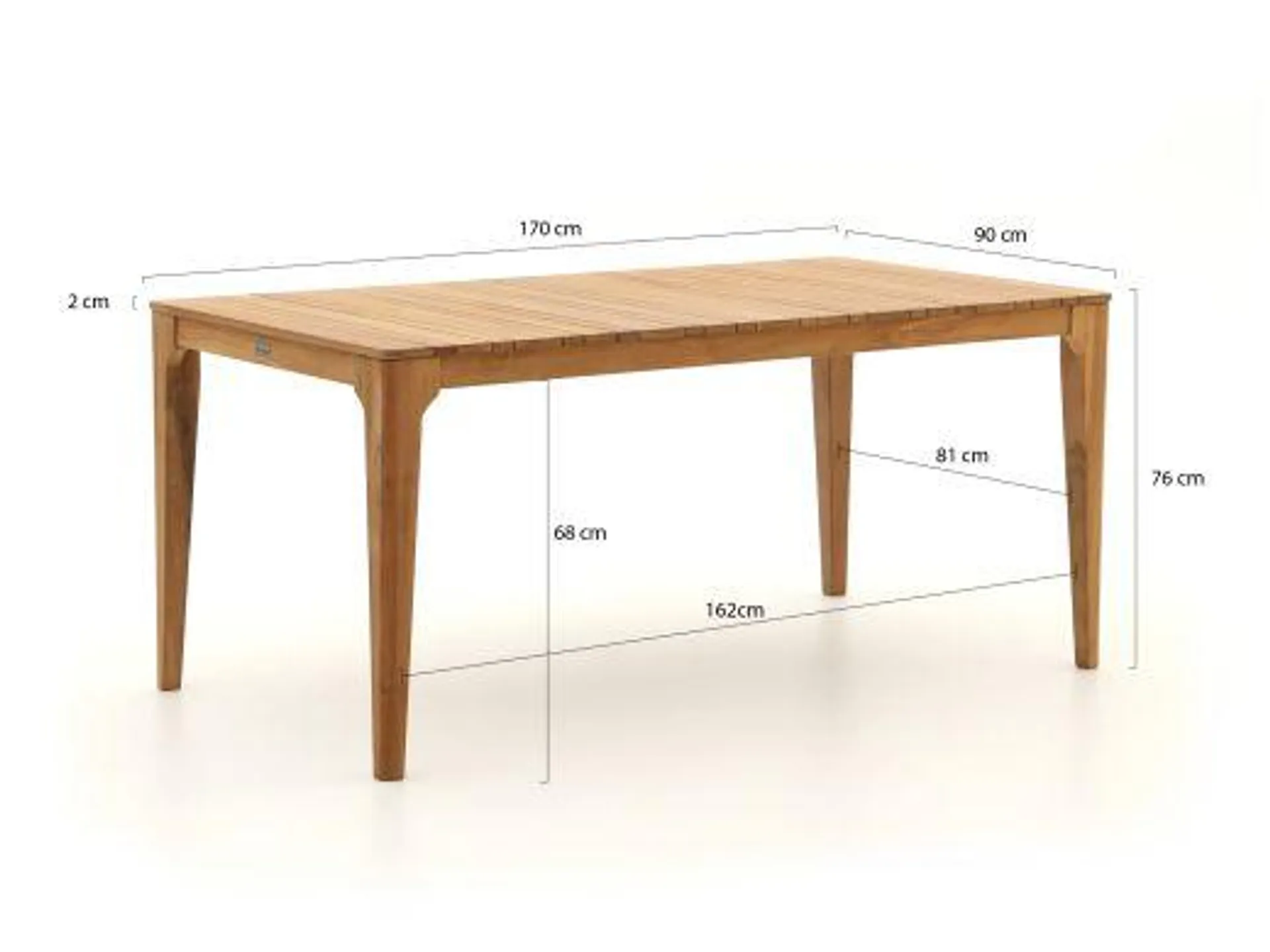 Bellagio Berbaro/Bruca 170cm dining tuinset 5-delig stapelbaar