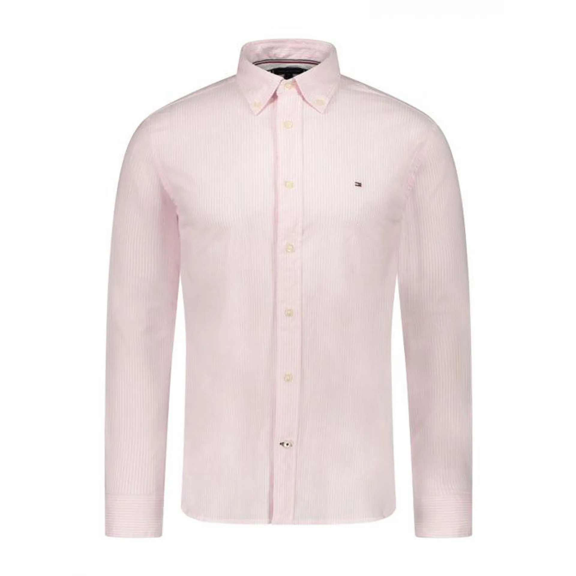 Gestreept Oxford Overhemd Classic Pink Optic White