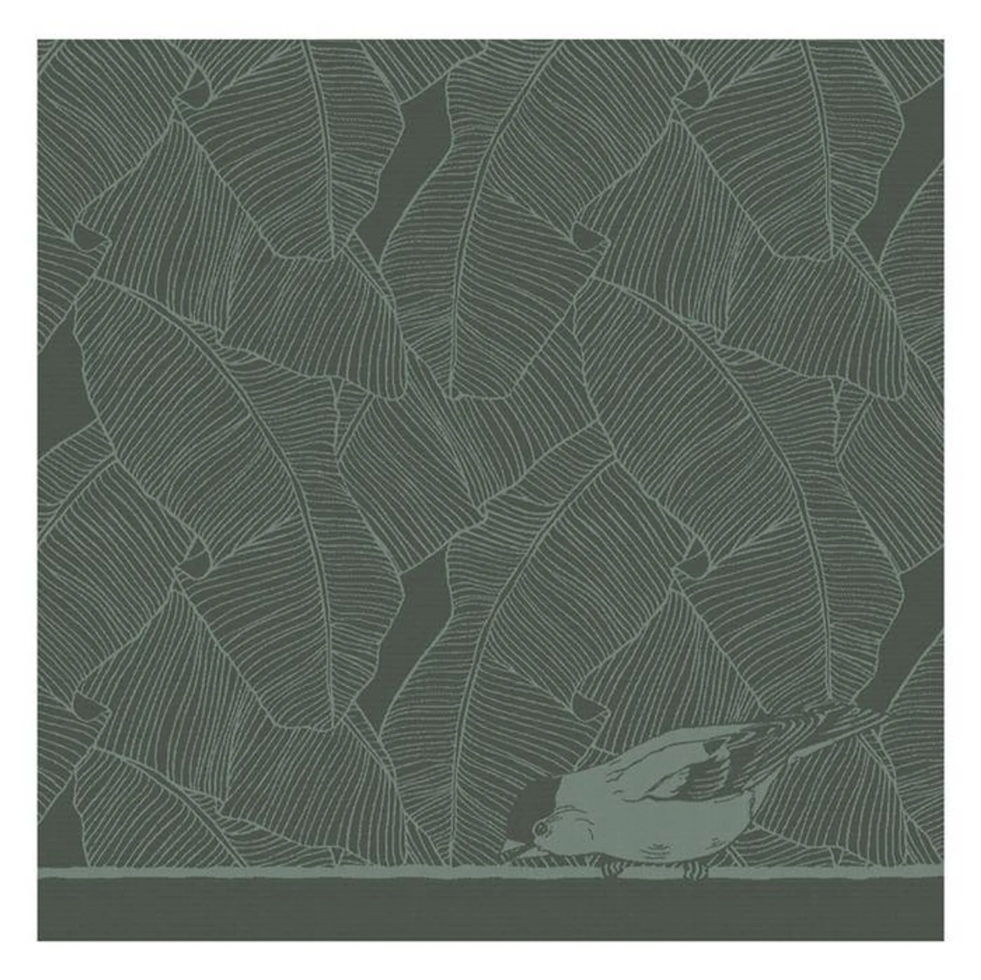 DDDDD Theedoek Birdy 60x65cm - green - set van 6