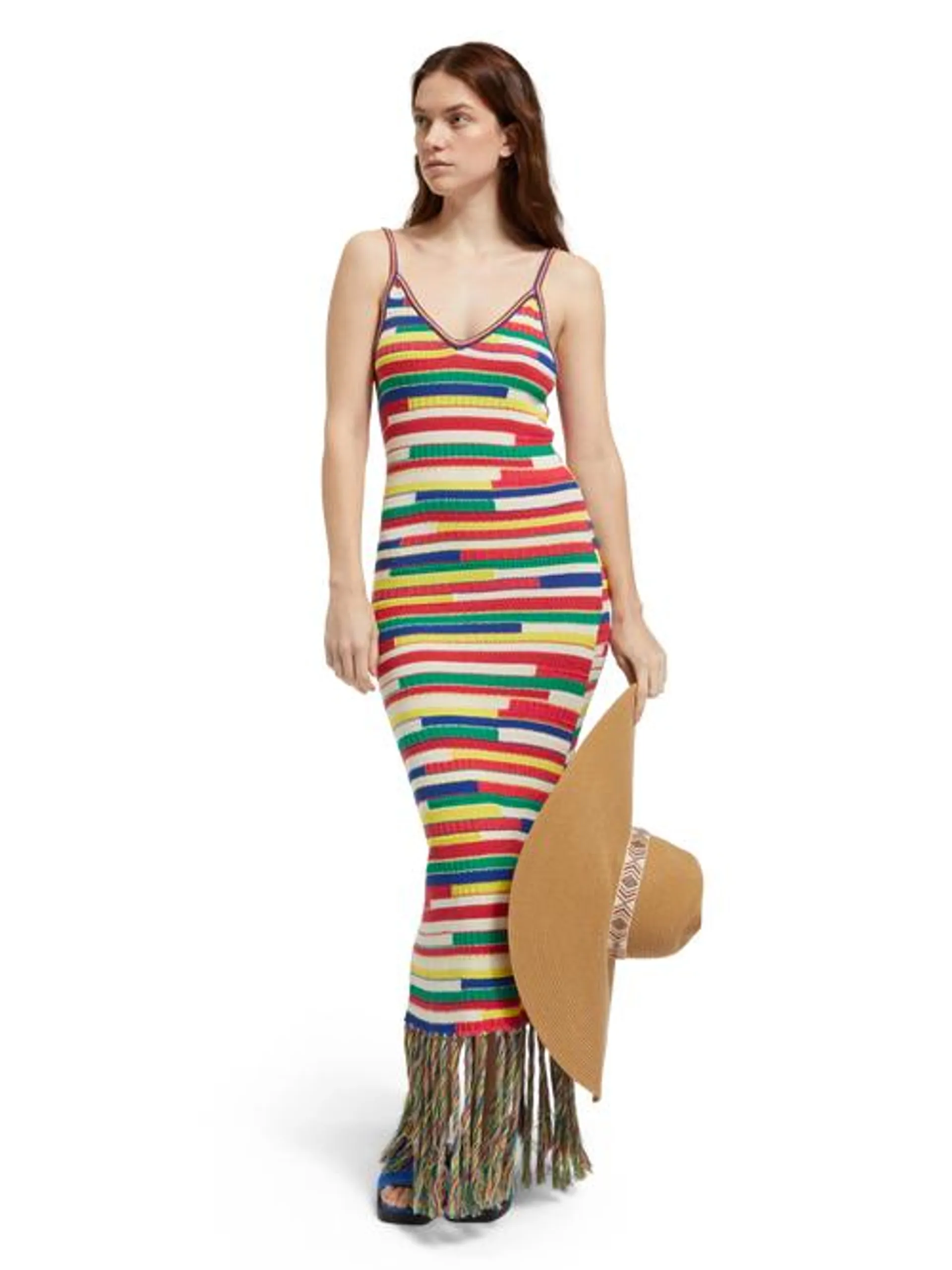 MULTICOLOURED INTARSIA KNITTED DRESS