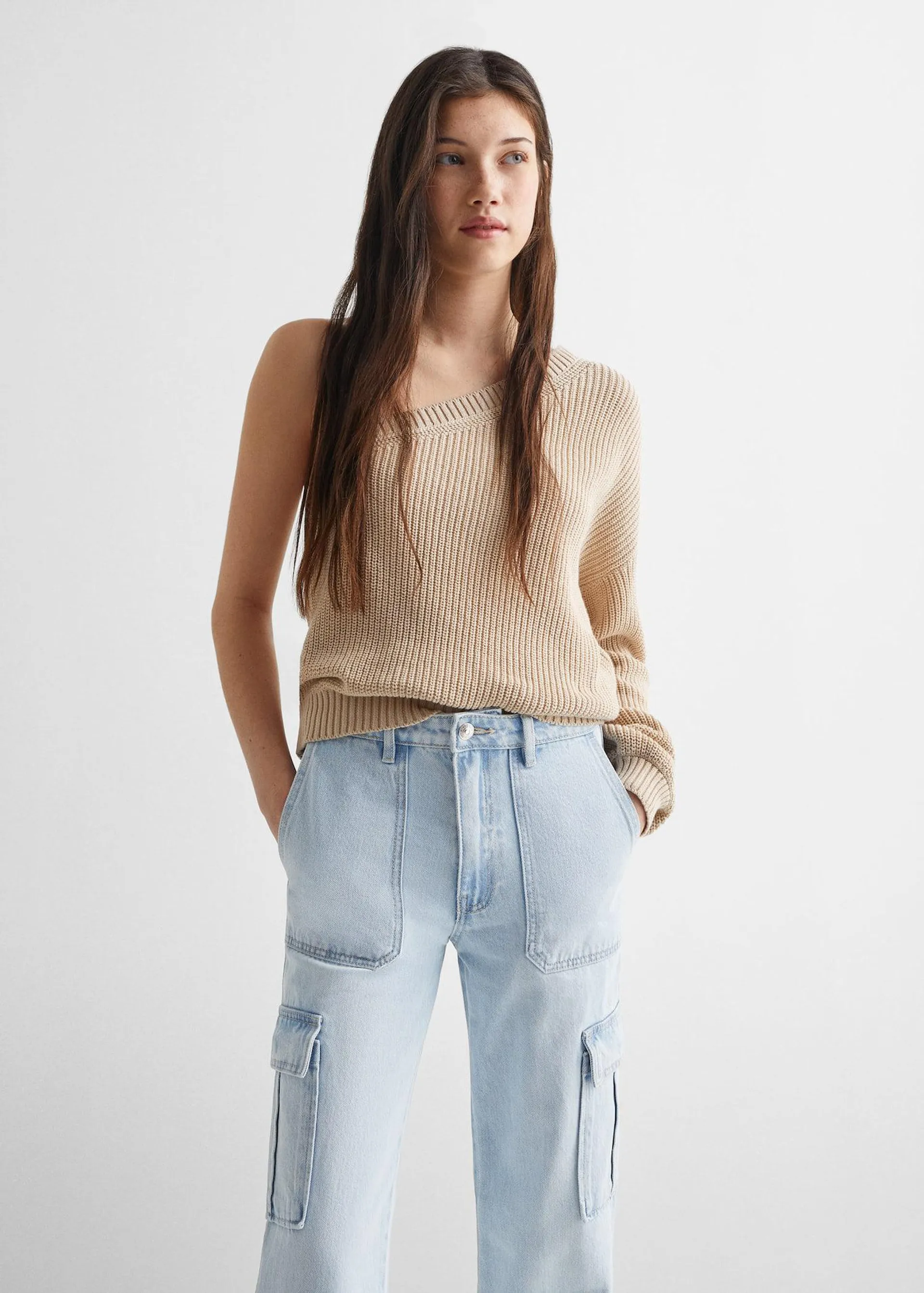 Straight-fit jeans in cargostijl