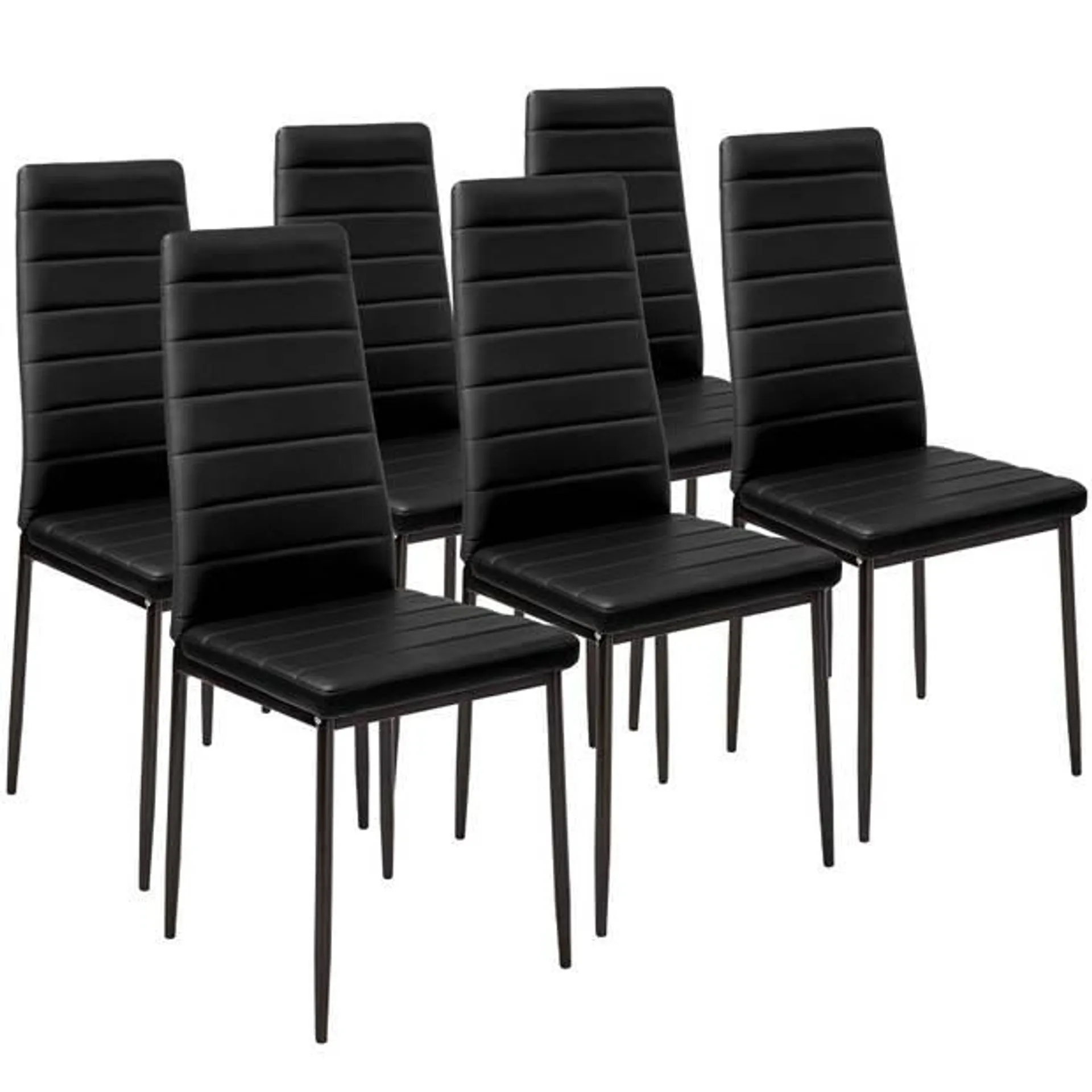 tectake eetkamerstoelen - zwart - set van 6