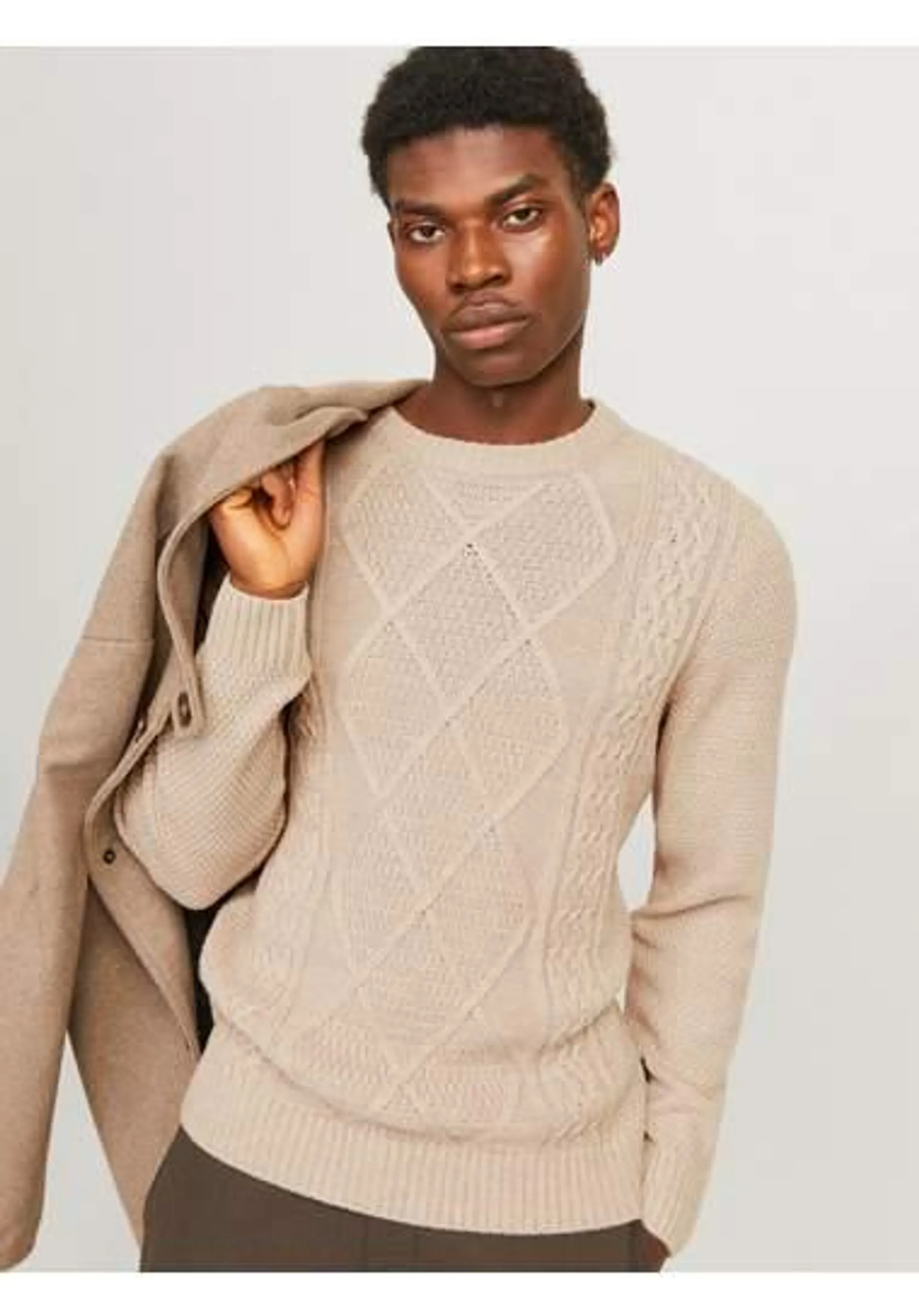 Jack & Jones Trui met ronde hals JPRBLUDIOGO CABLE KNIT LN