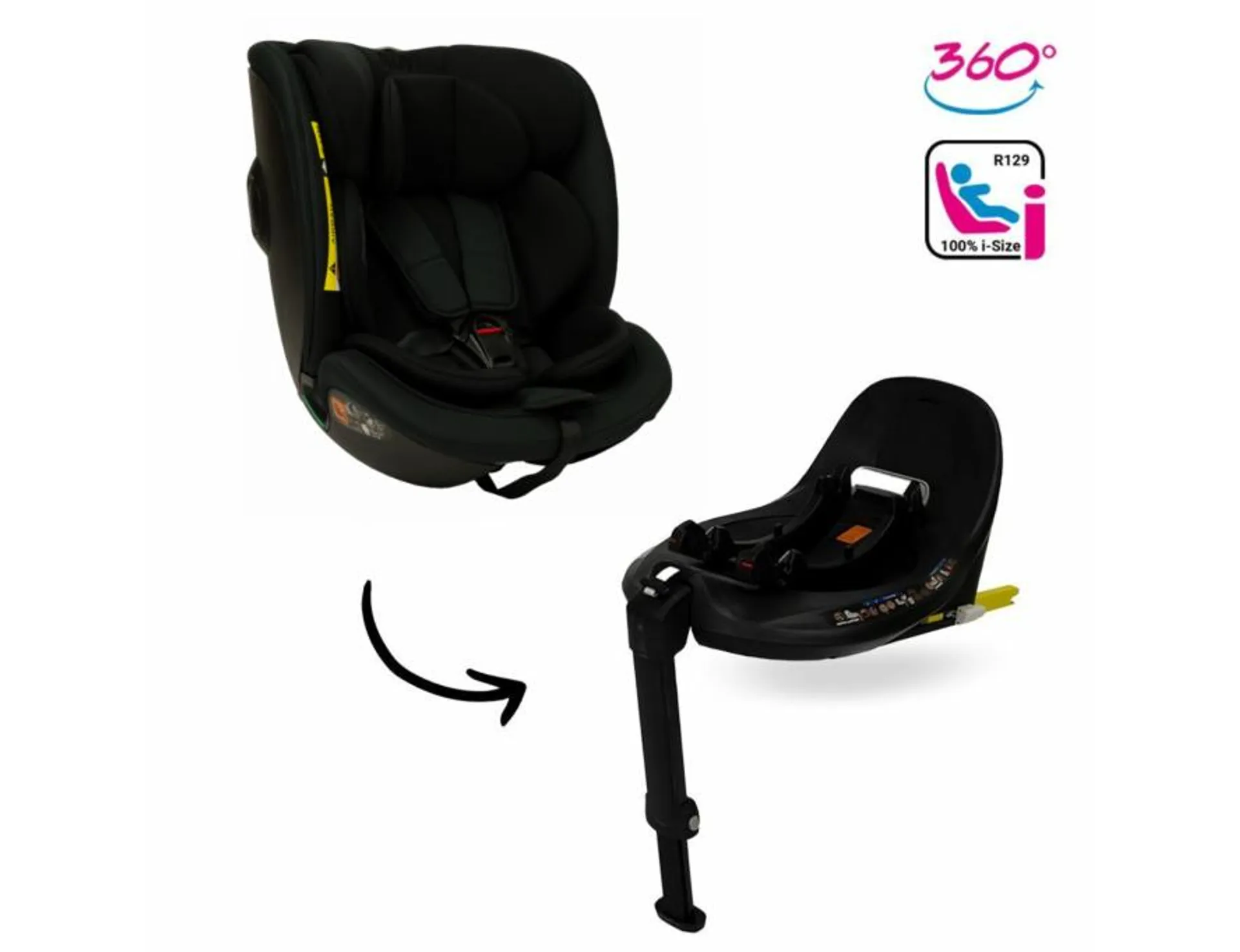 Autostoel Novi Baby® Jaimy Pro I-Size All Black & Base