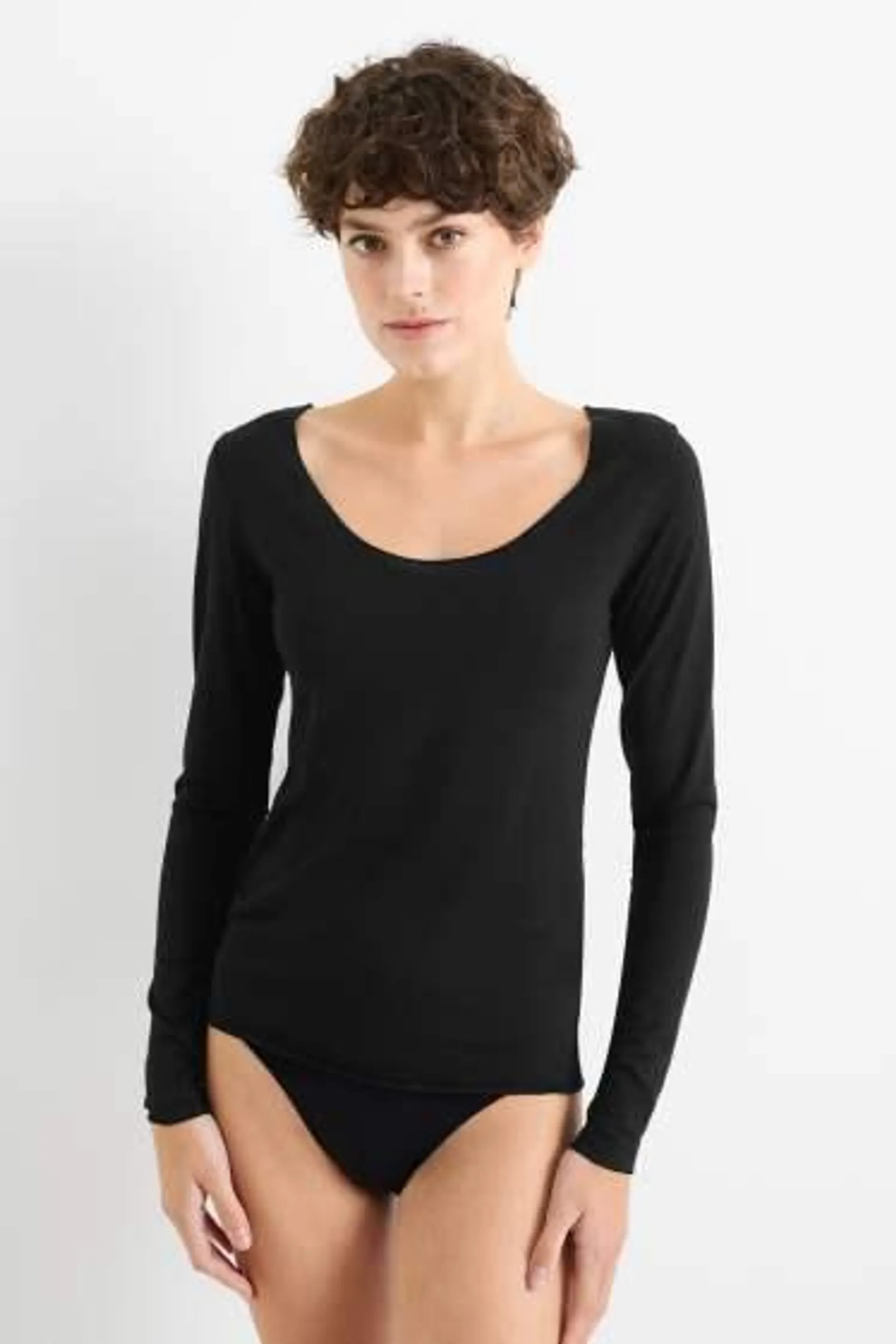 Cashmere blend long sleeve top