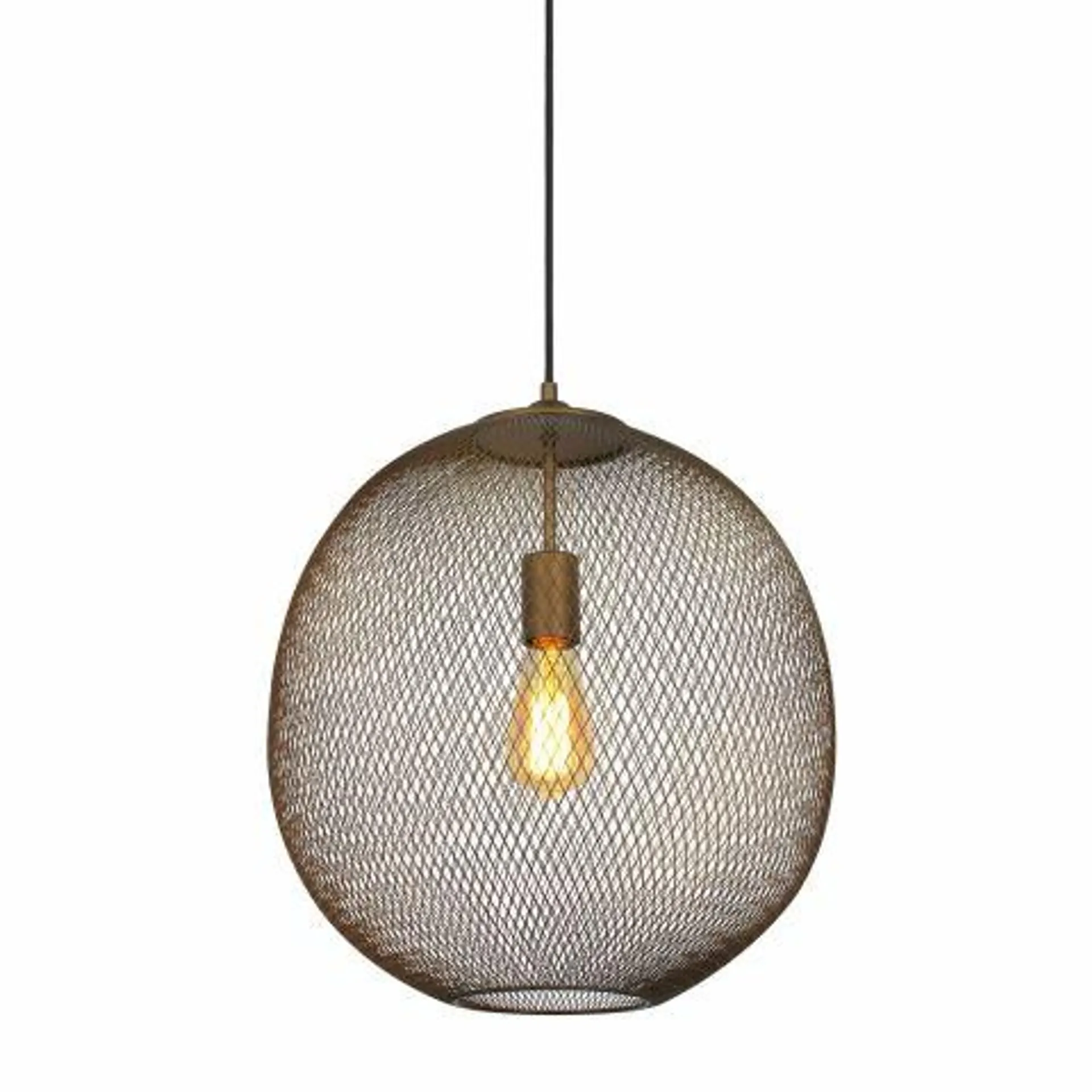 Hanglamp Maroggia bruin rond 40cm koper 1-lichts