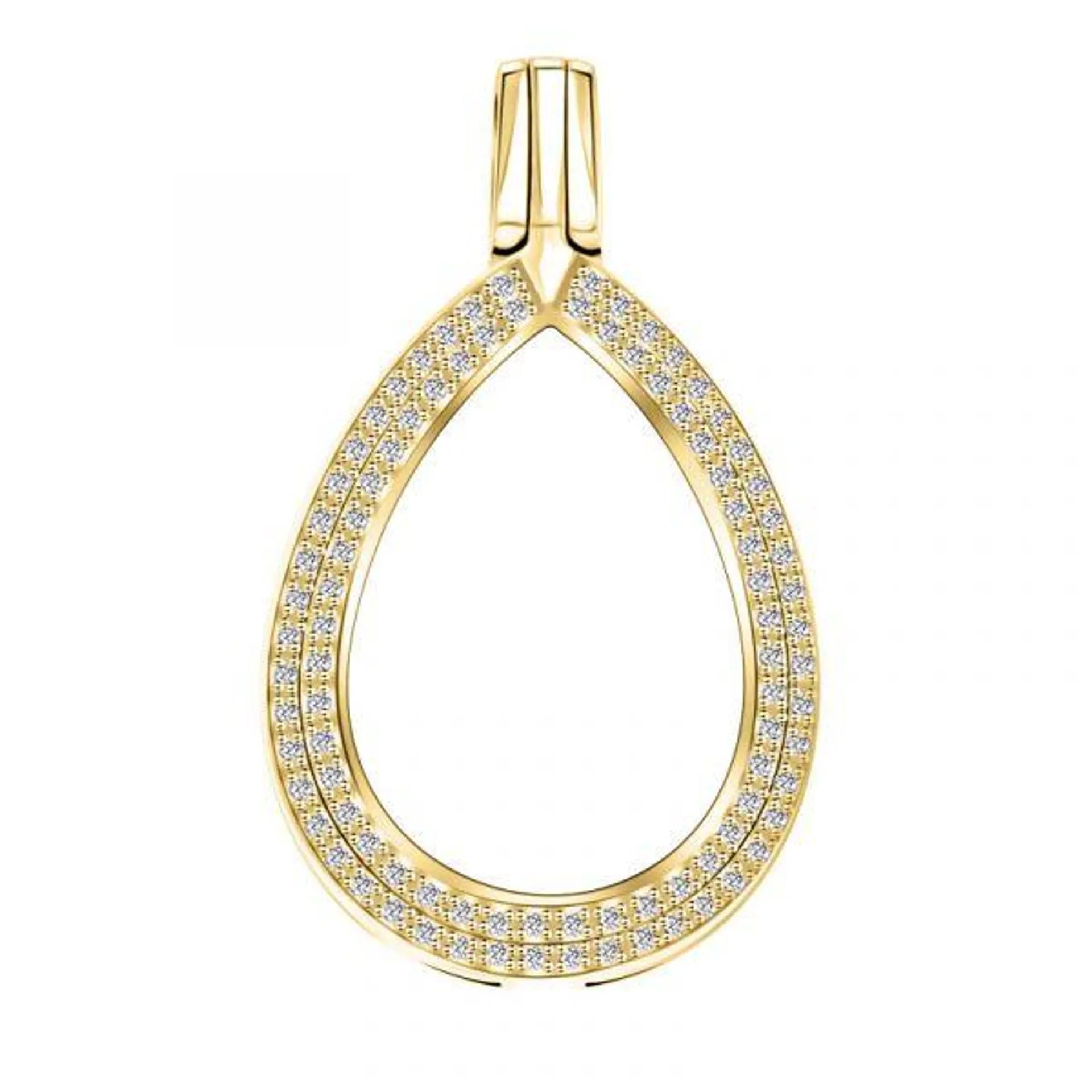 Goccia (25mm) Medaillon "Double" (925/gold-plated)