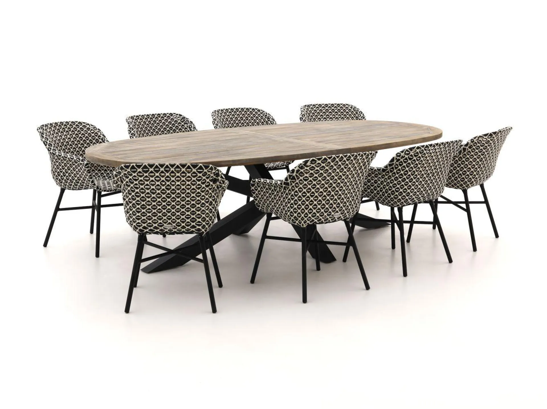 Hartman Delphine/ROUGH-Y Ellips 280cm dining tuinset 9-delig