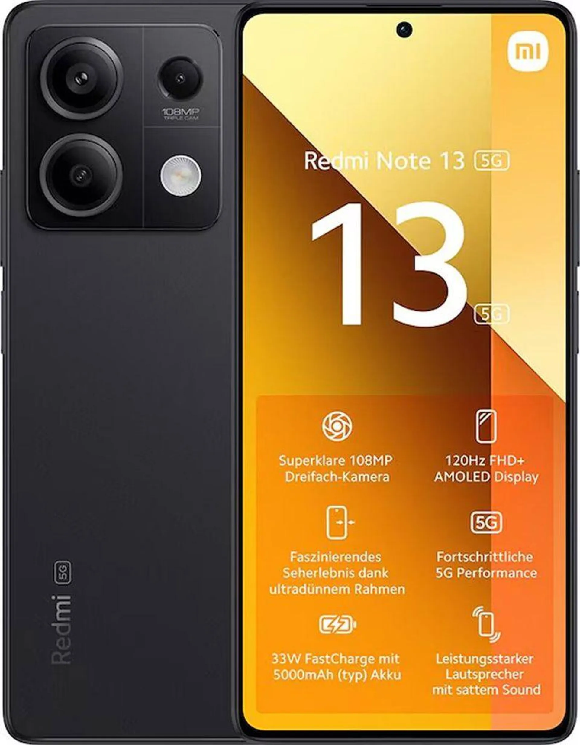 Redmi Note 13 5G 8GB + 256GB Graphite Black Smartphone