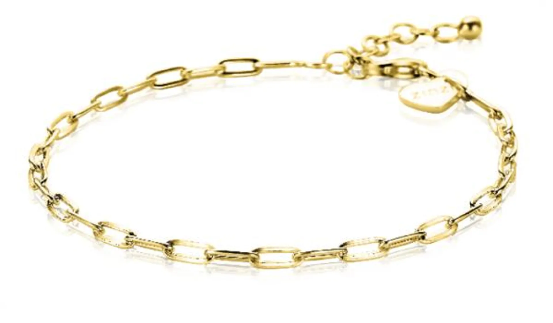 ZINZI Gold Plated Sterling Silver Bracelet Paperclip Chain width 2,5mm 17-20cm ZIA2150G