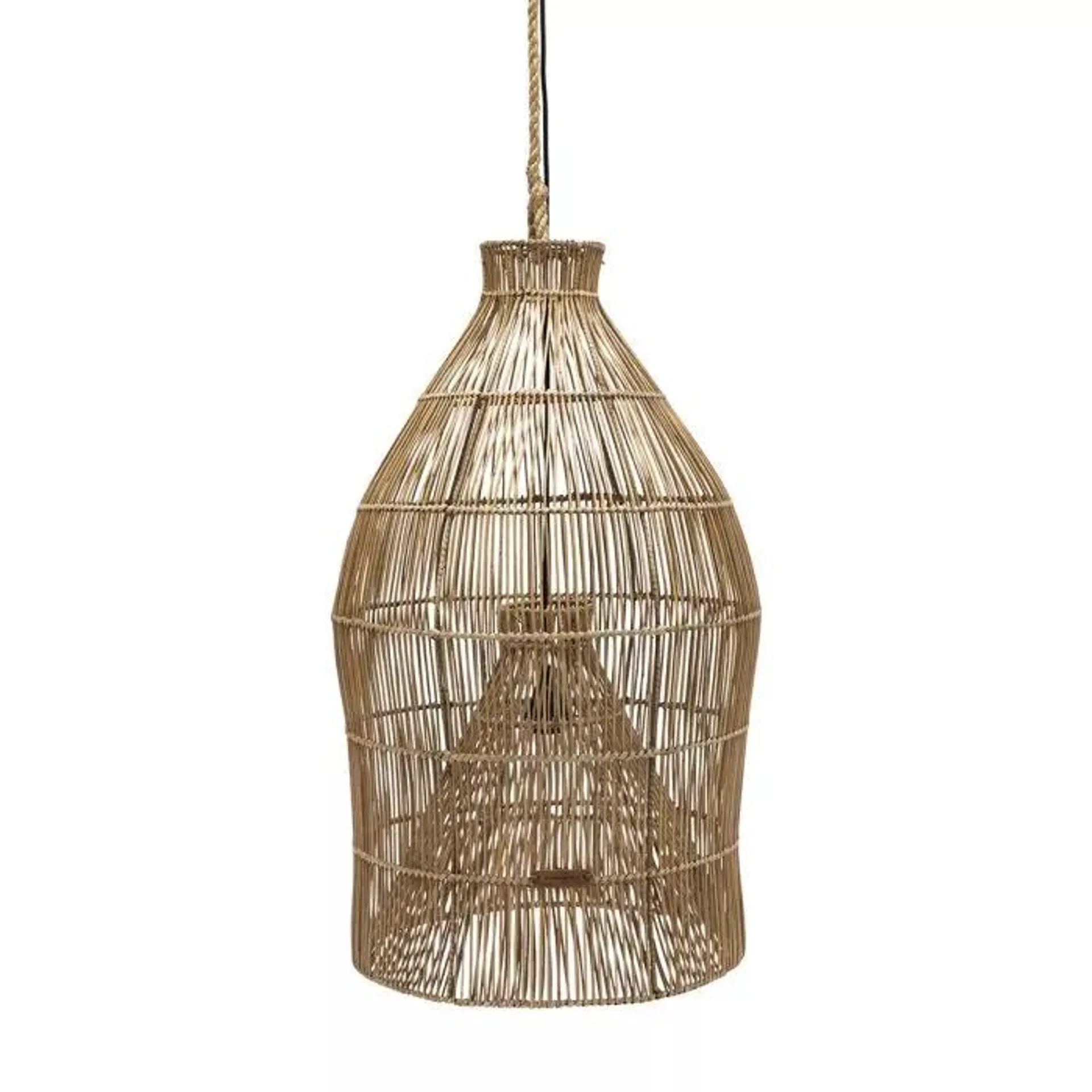 Hanglamp Rustic Rattan Fishing Basket