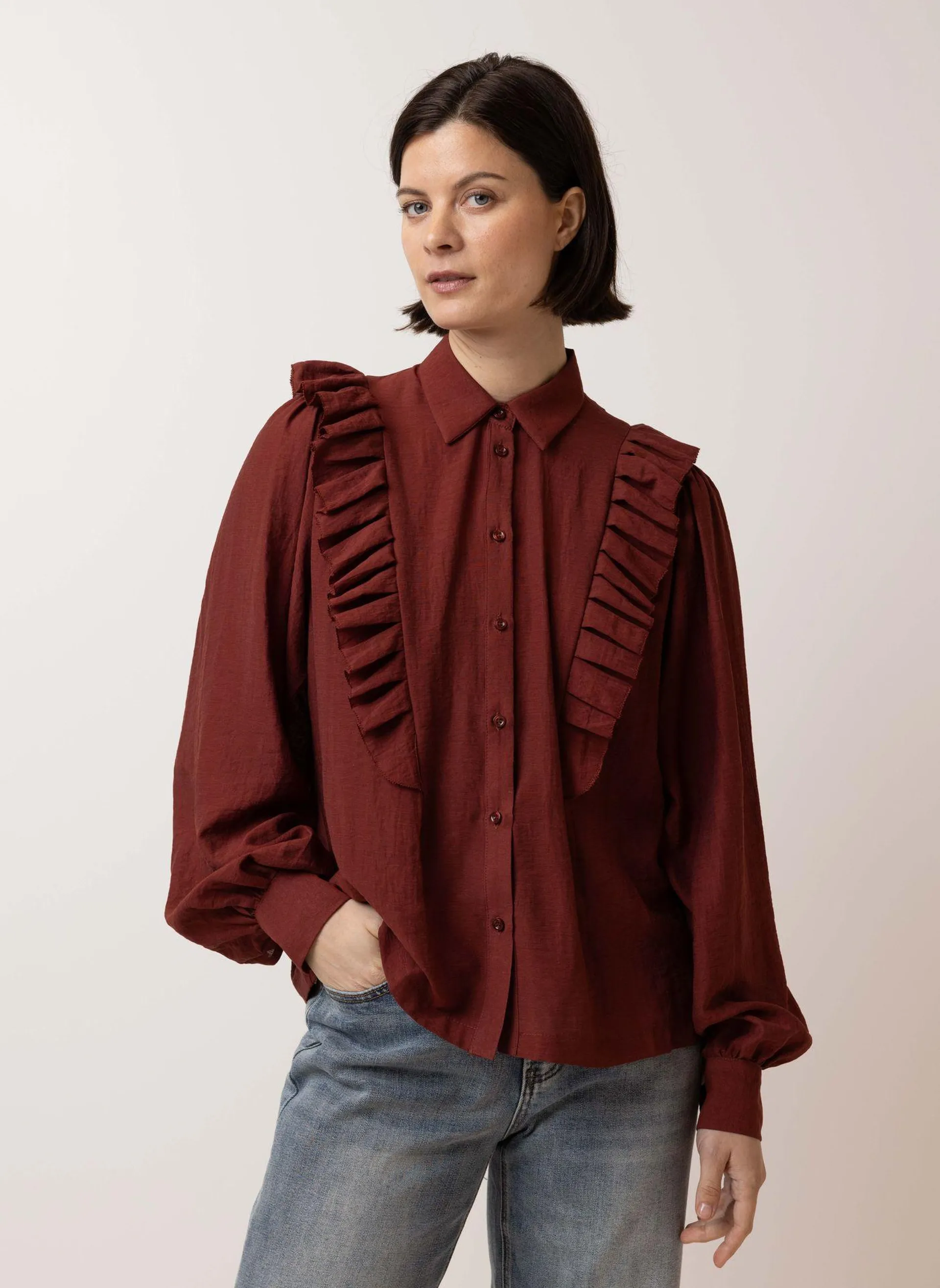 Bordeaux rode blouse