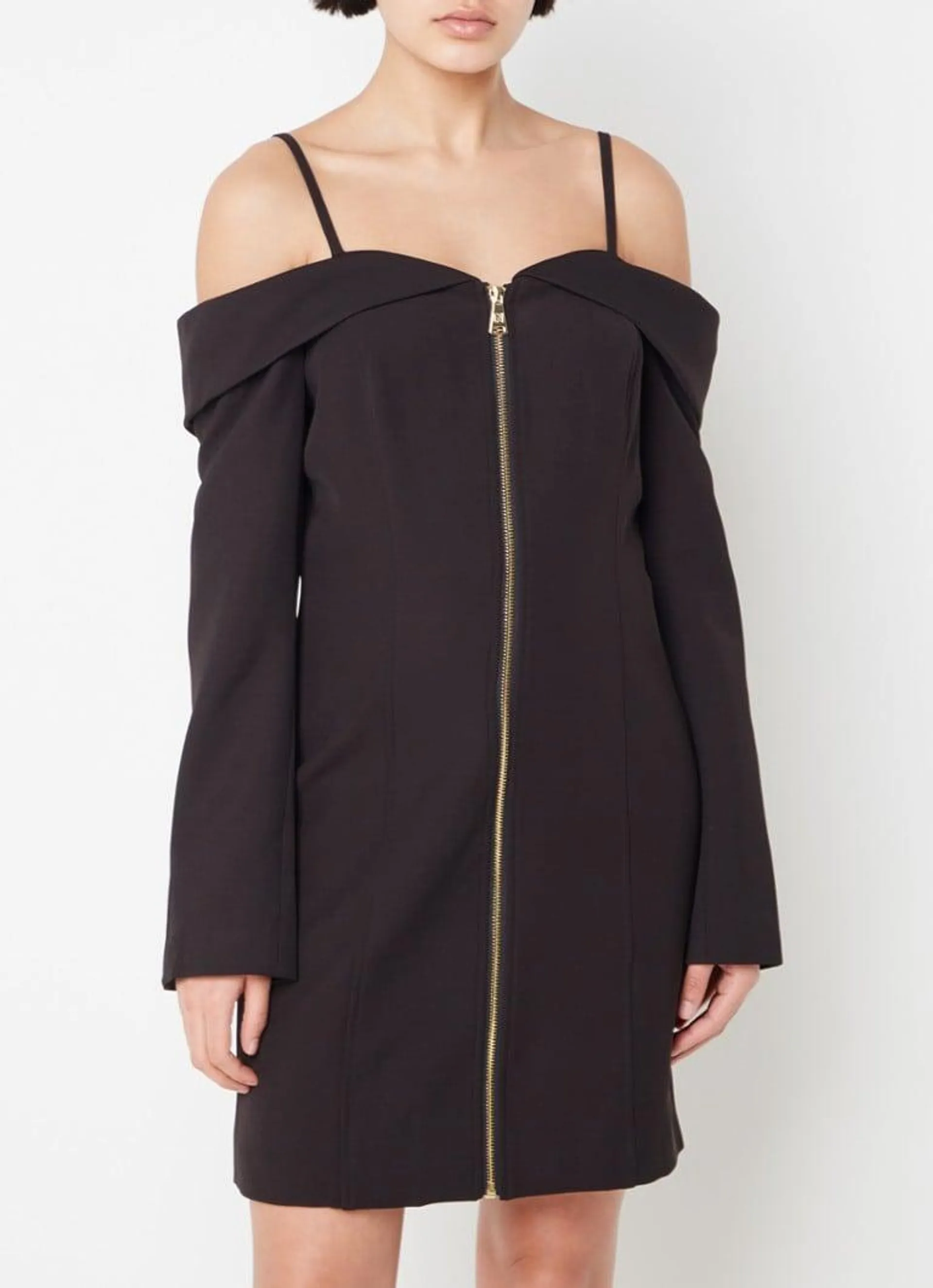 Bexley off shoulder mini jurk met ritssluiting