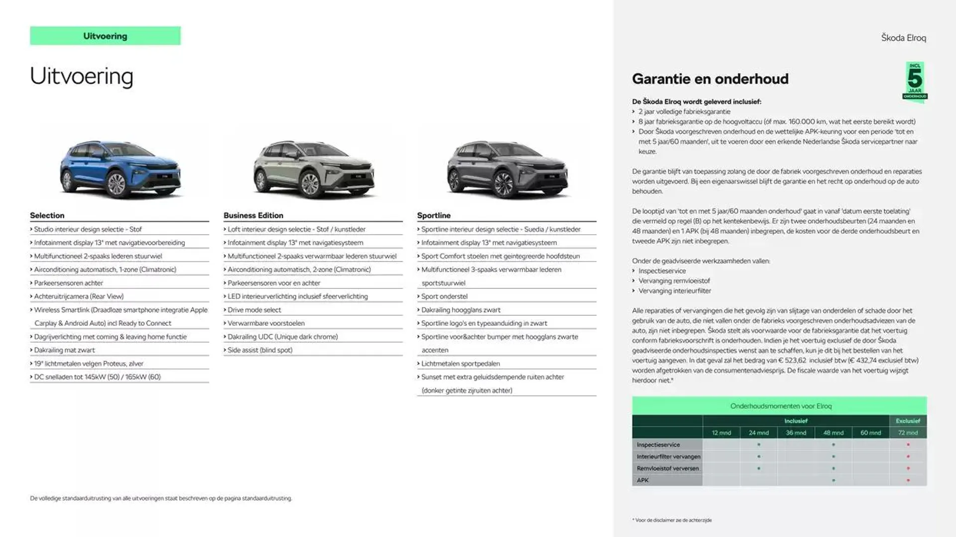 Škoda Elroq prijslijst per 1 oktober 2024 van 26 oktober tot 26 oktober 2025 - Folder pagina 3