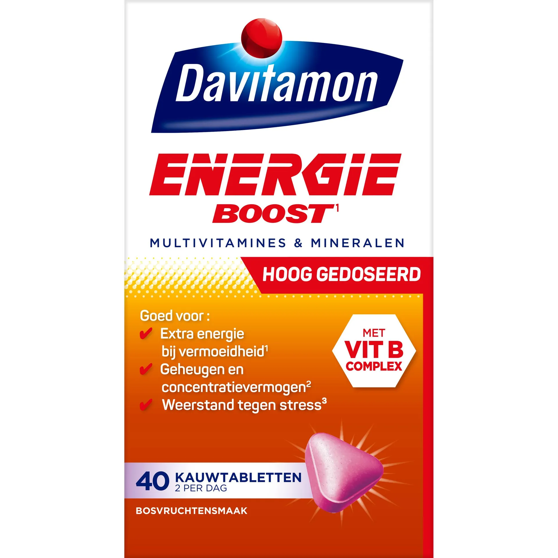 Davitamon Energie boost bosvruchten 40 kauwtabletten