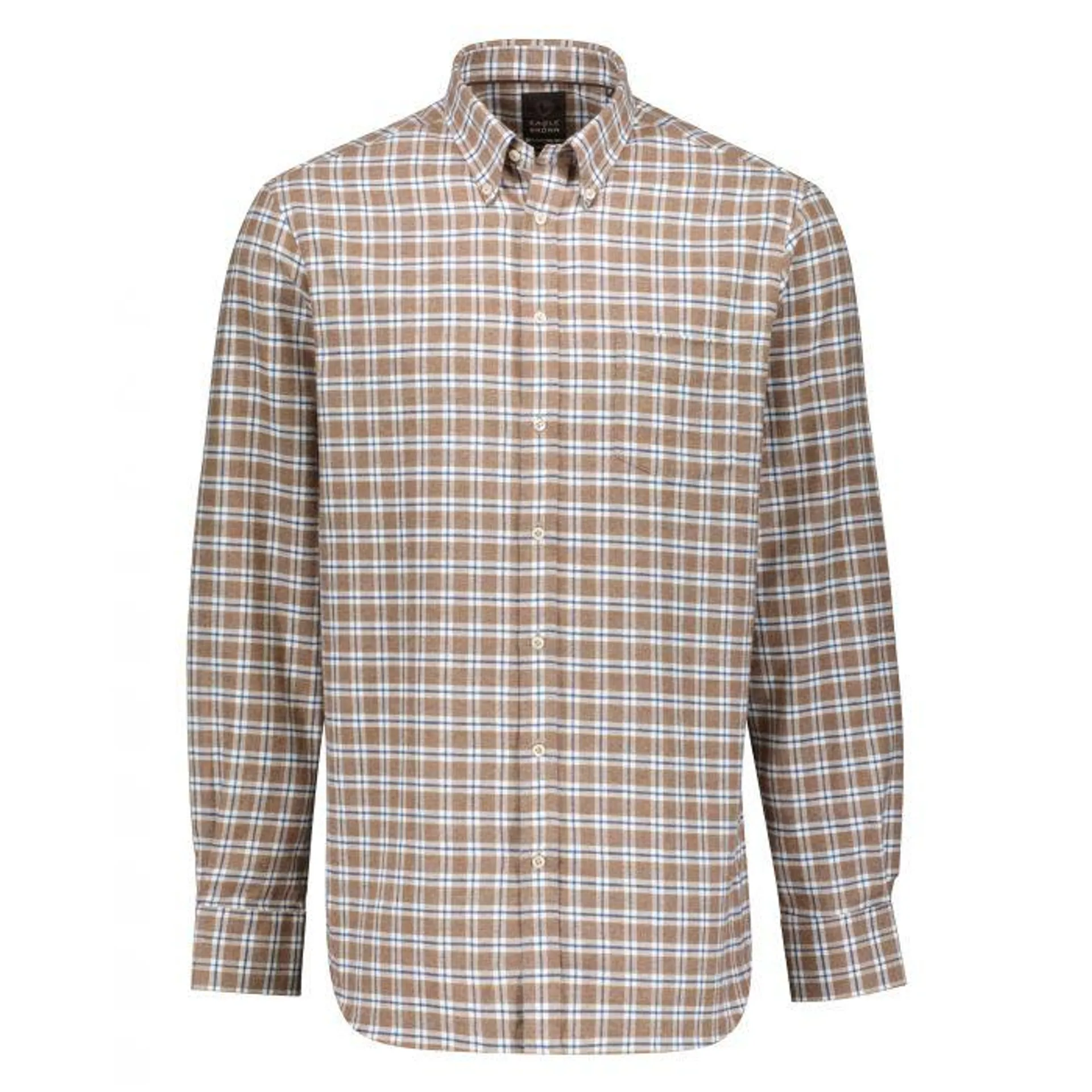 Casual Geruit Overhemd Flannel Look Camel