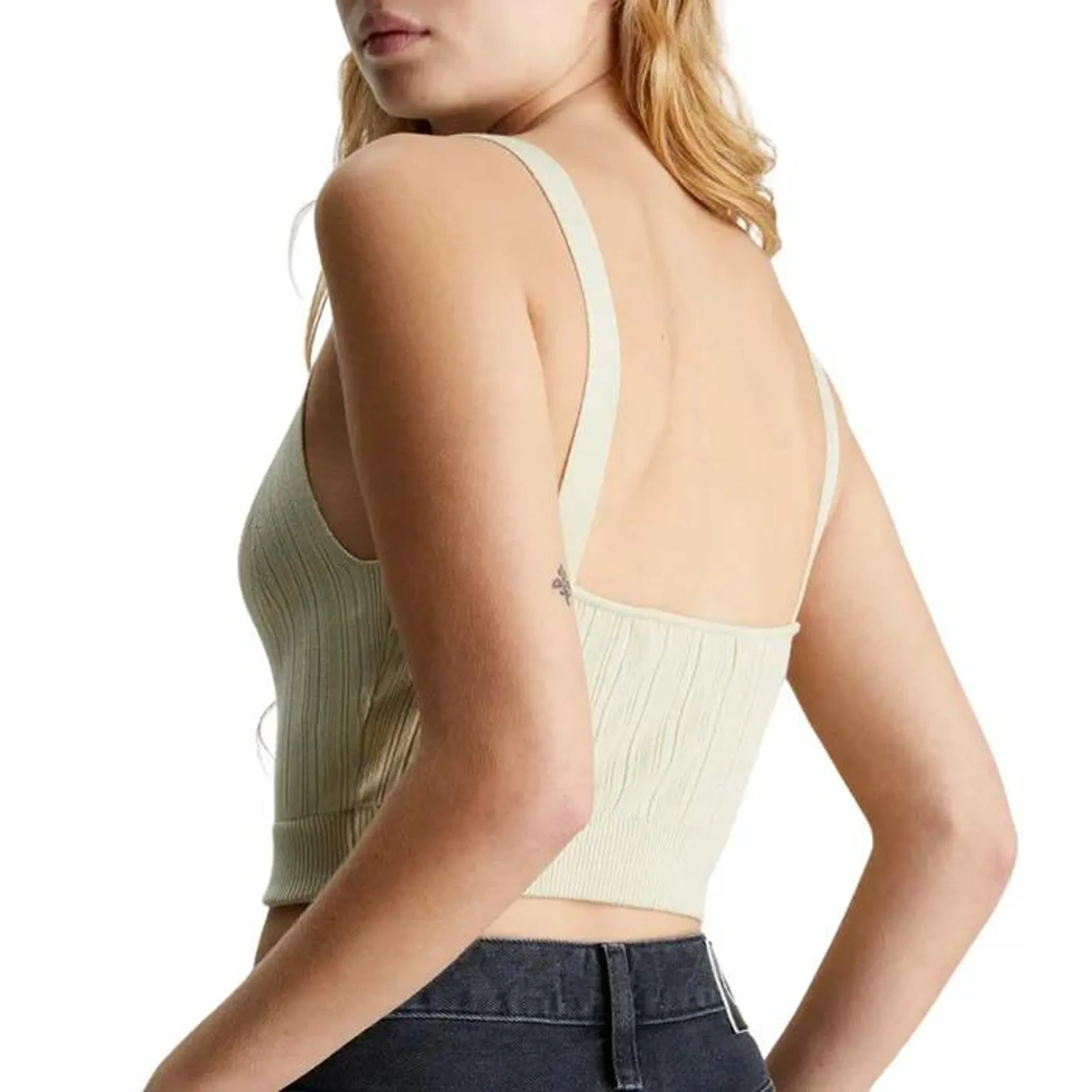 Woven Label Ribbed Bralette Dames