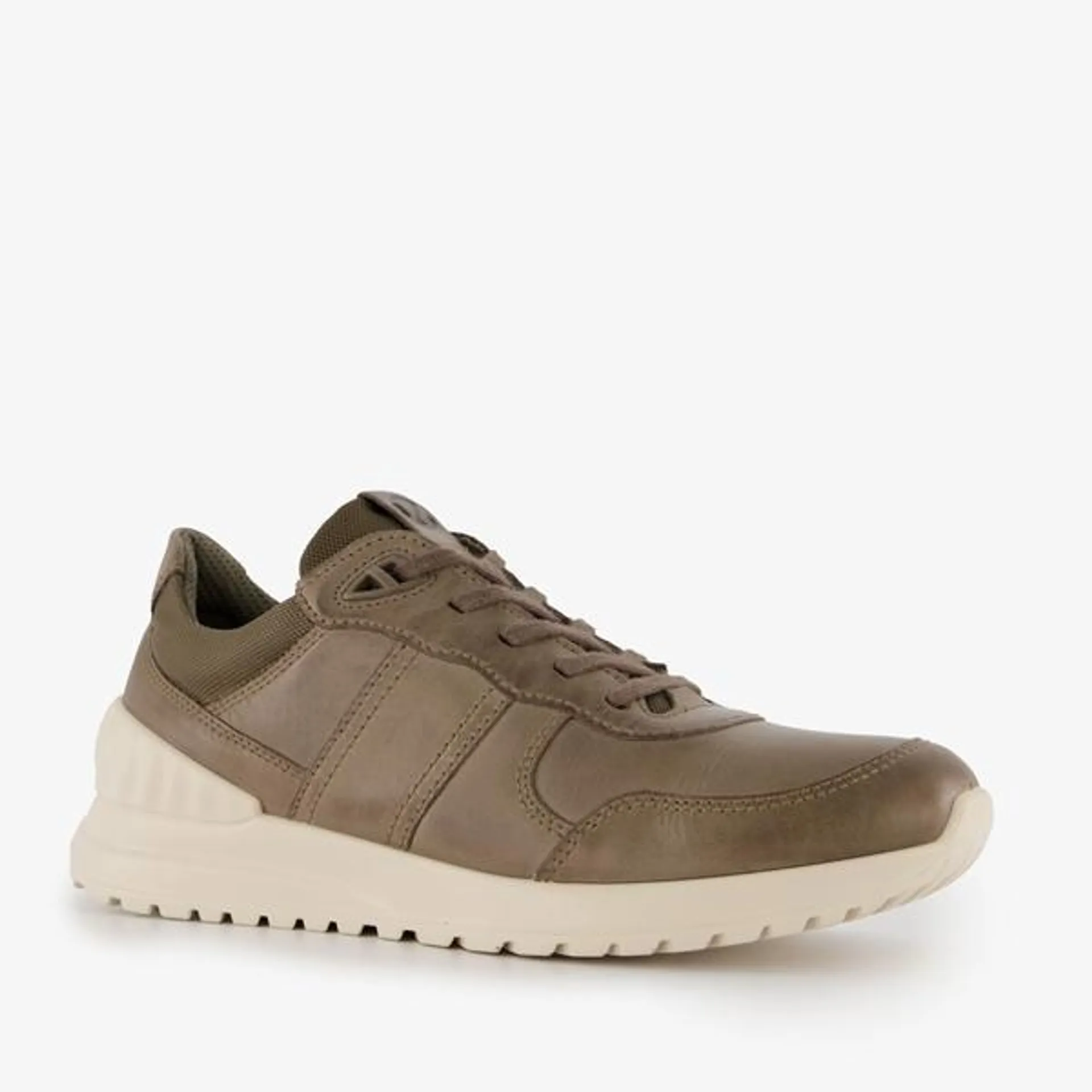 Bruin met beige ECCO Astir Lite veterschoenen voor heren. Het binnen- en bu...