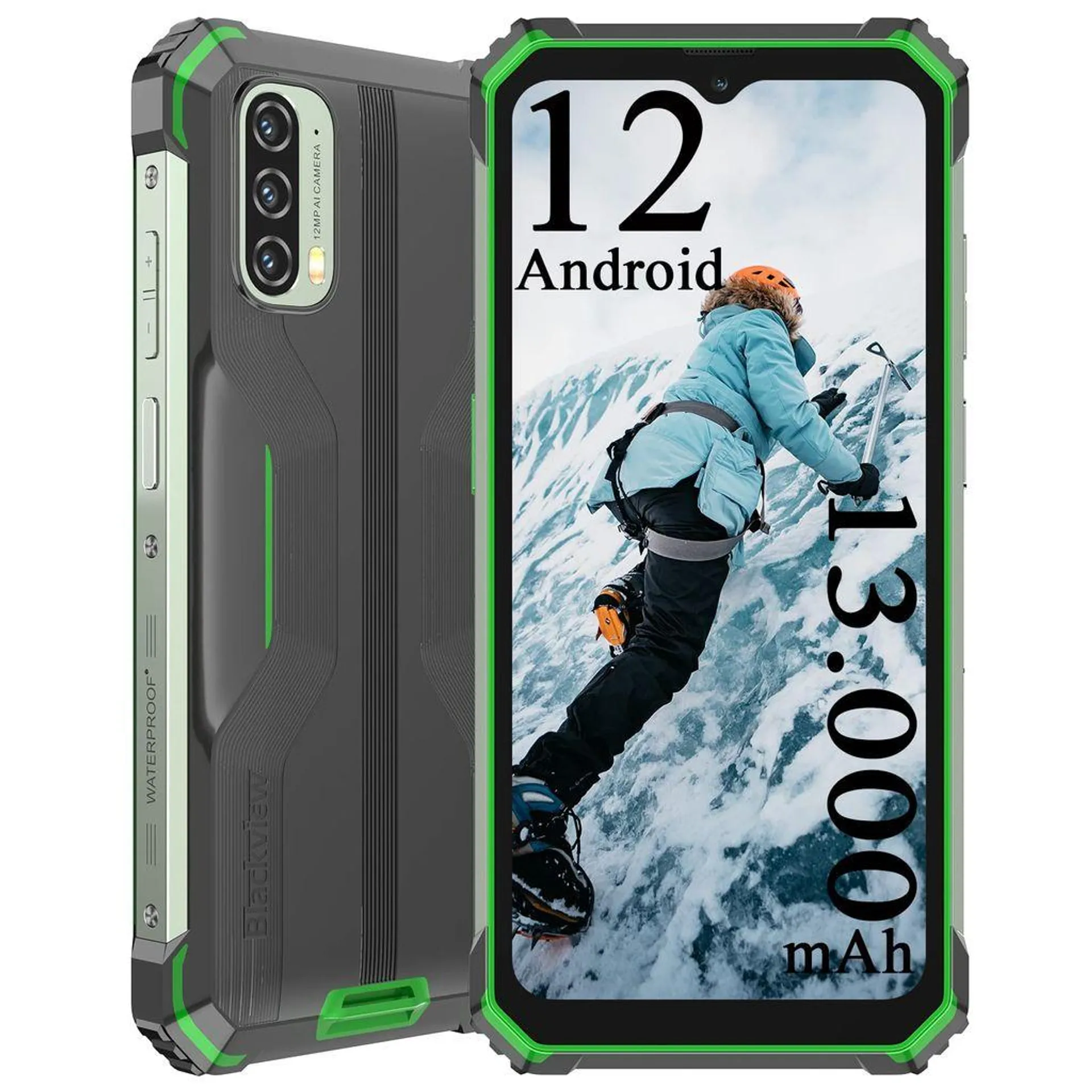 Blackview BV7100(2022) Outdoor Handy 13.000mAh 33W, 10GB/128GB 1TB Erweiterbar Android 12 Octa-Core Handy Ohne Vertrag, 6,58" FHD+ 12MP+8MP Kamera, Dual SIM 4G Outdoor Smartphone ohne vertrag NFC-Grün