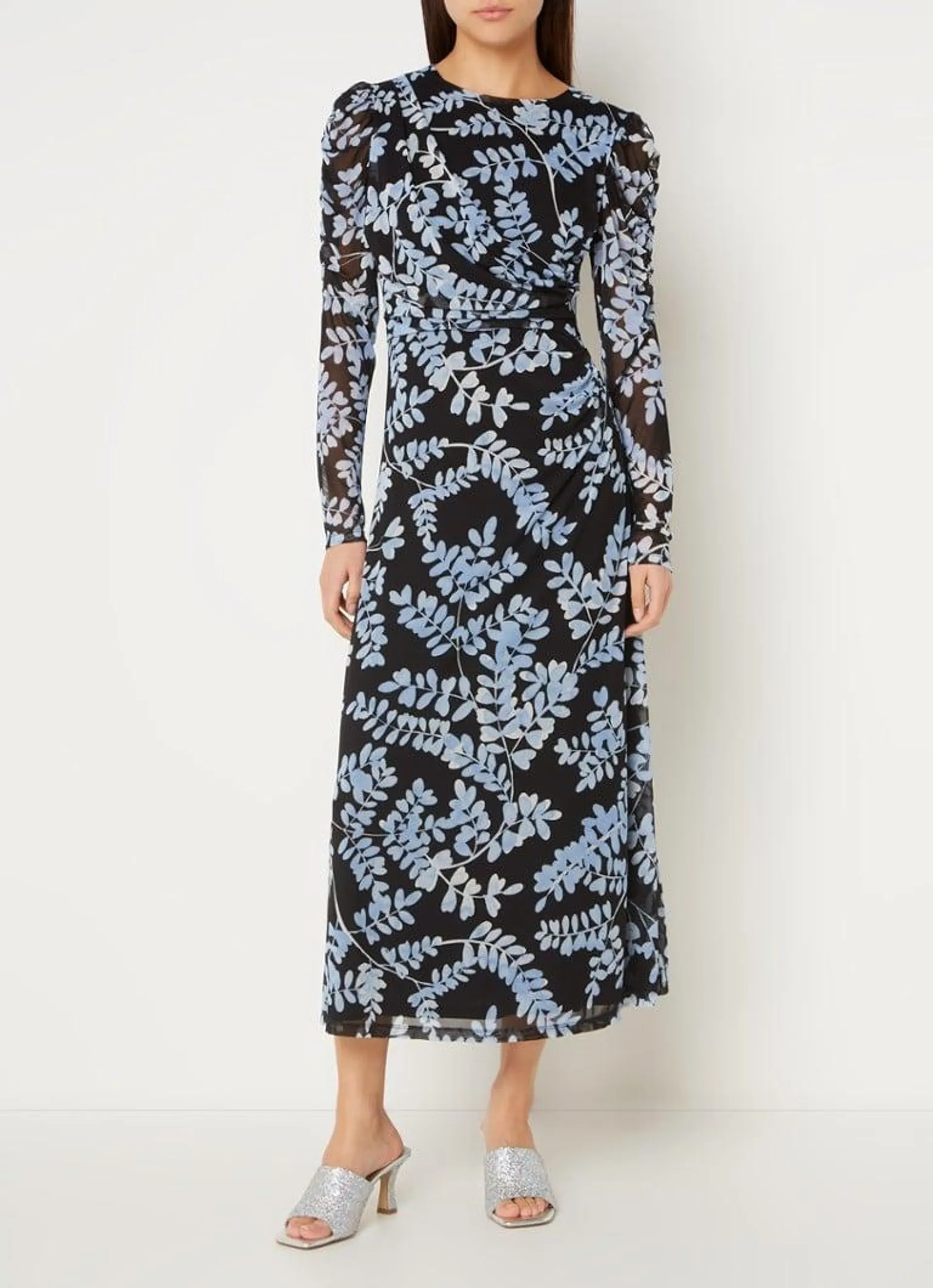 Bella maxi jurk van mesh met bloemenprint