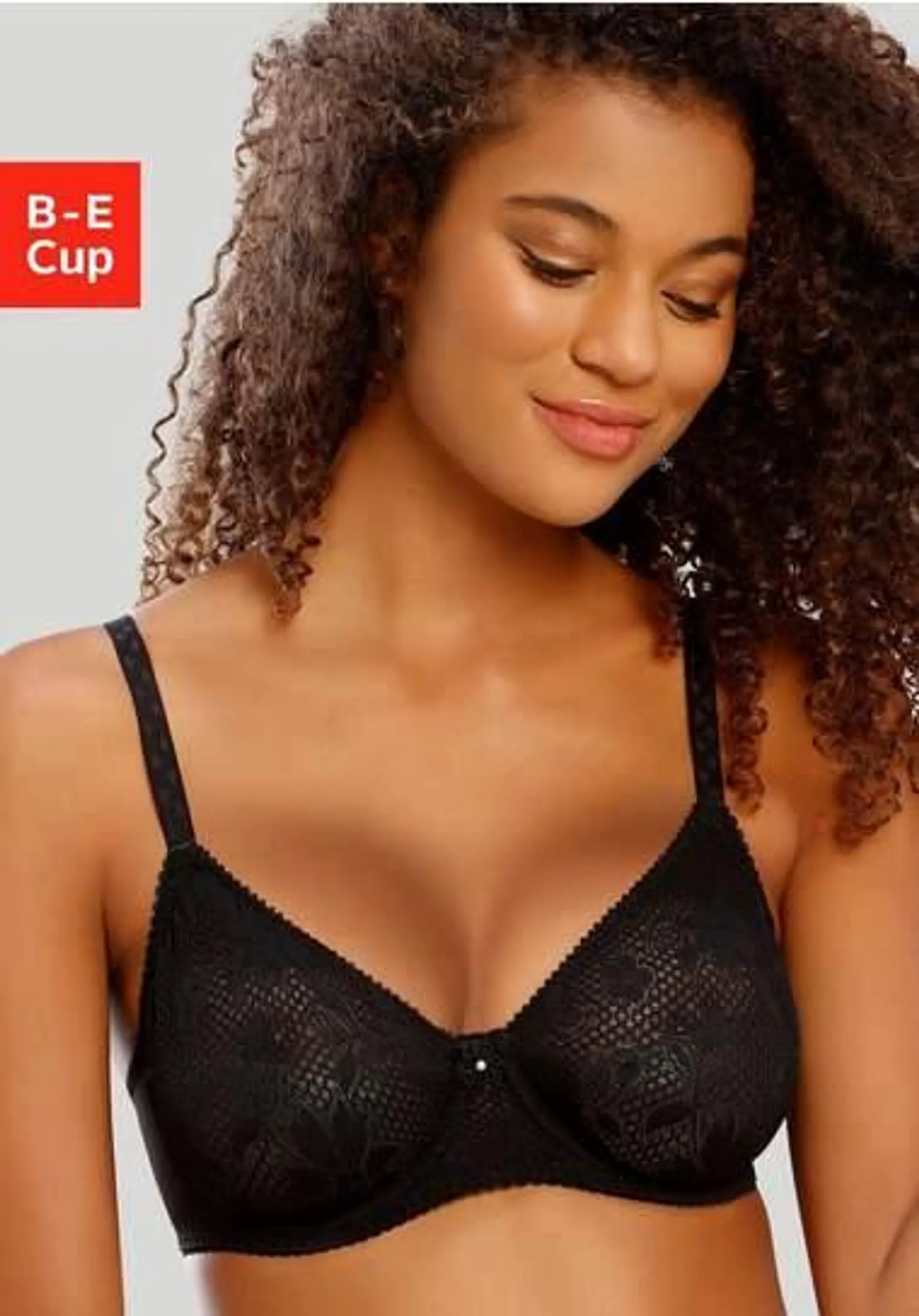 Nuance T-shirt-bh met beugel, met naadloze cups van gladde kant, dessous