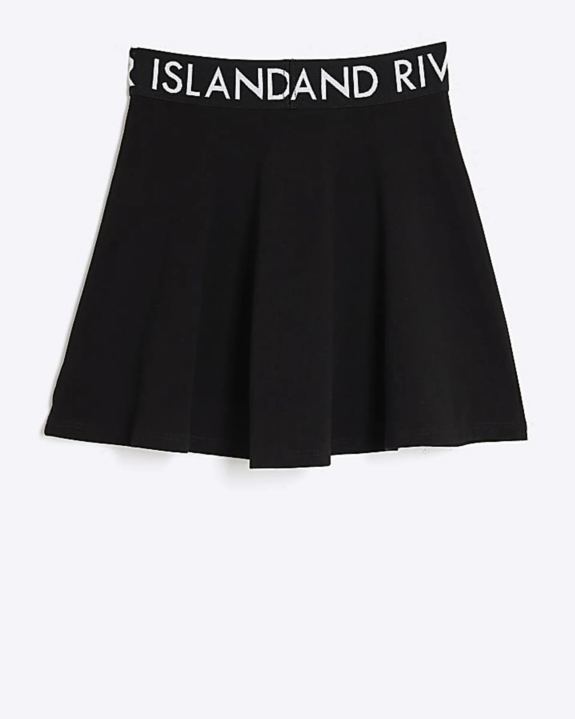 Girls black flared skirt