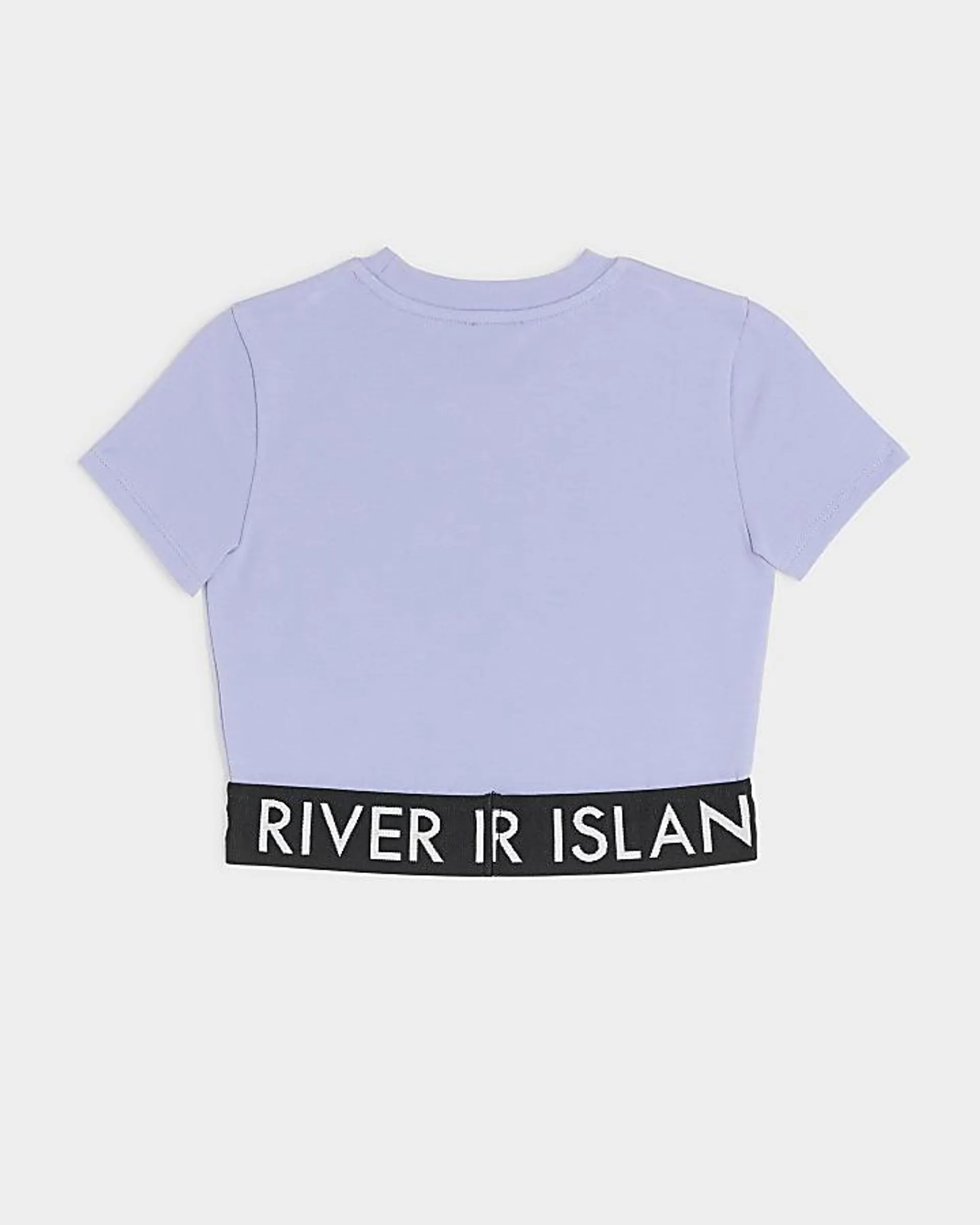 Girls blue RI waistband t-shirt