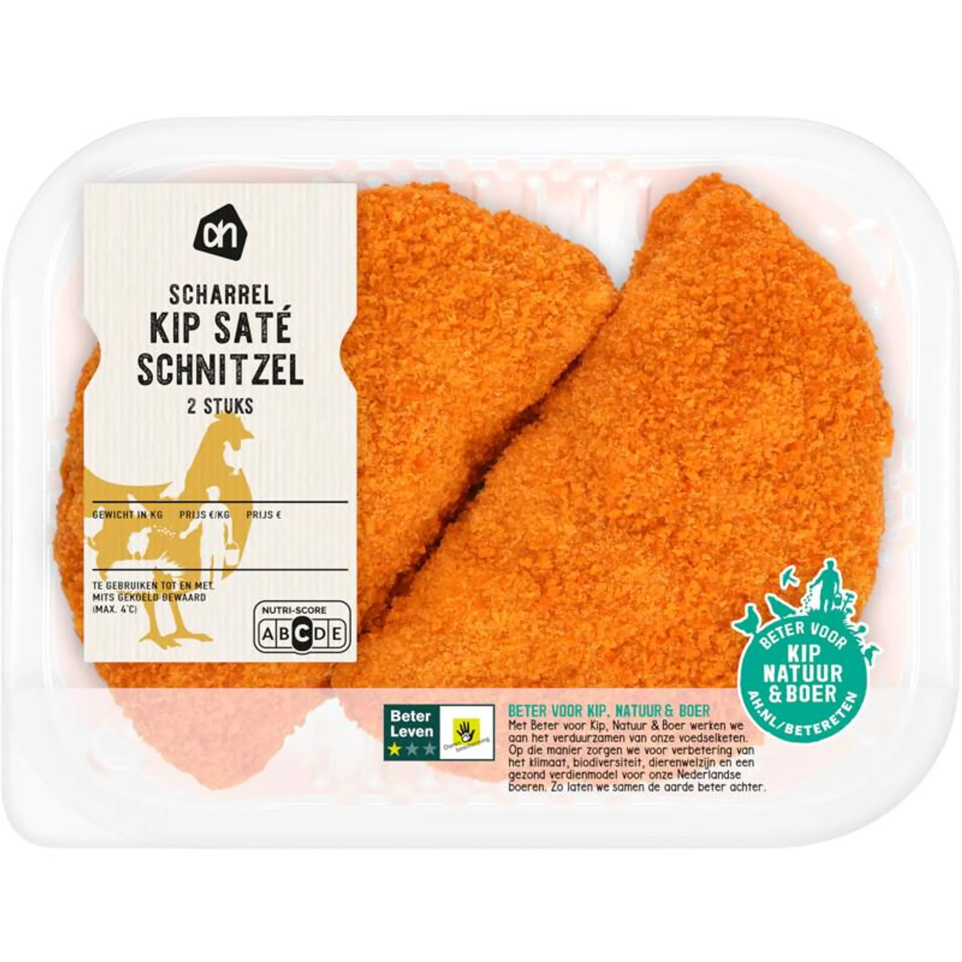 AH Scharrel kipsateschnitzel 2 stuks