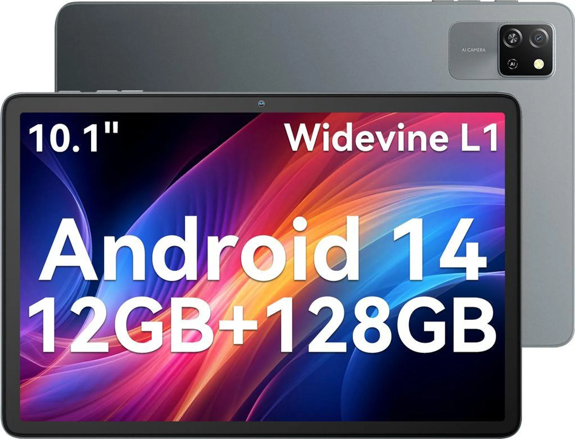 Blackview Tab60 WiFi Android 14 Tablet 10 Zoll PC AI Tablet, 12GB RAM + 128GB ROM (2TB TF), Octa Core WiFi 6, 1280 x 800 HD, Widevine L1,5100mAh,AI