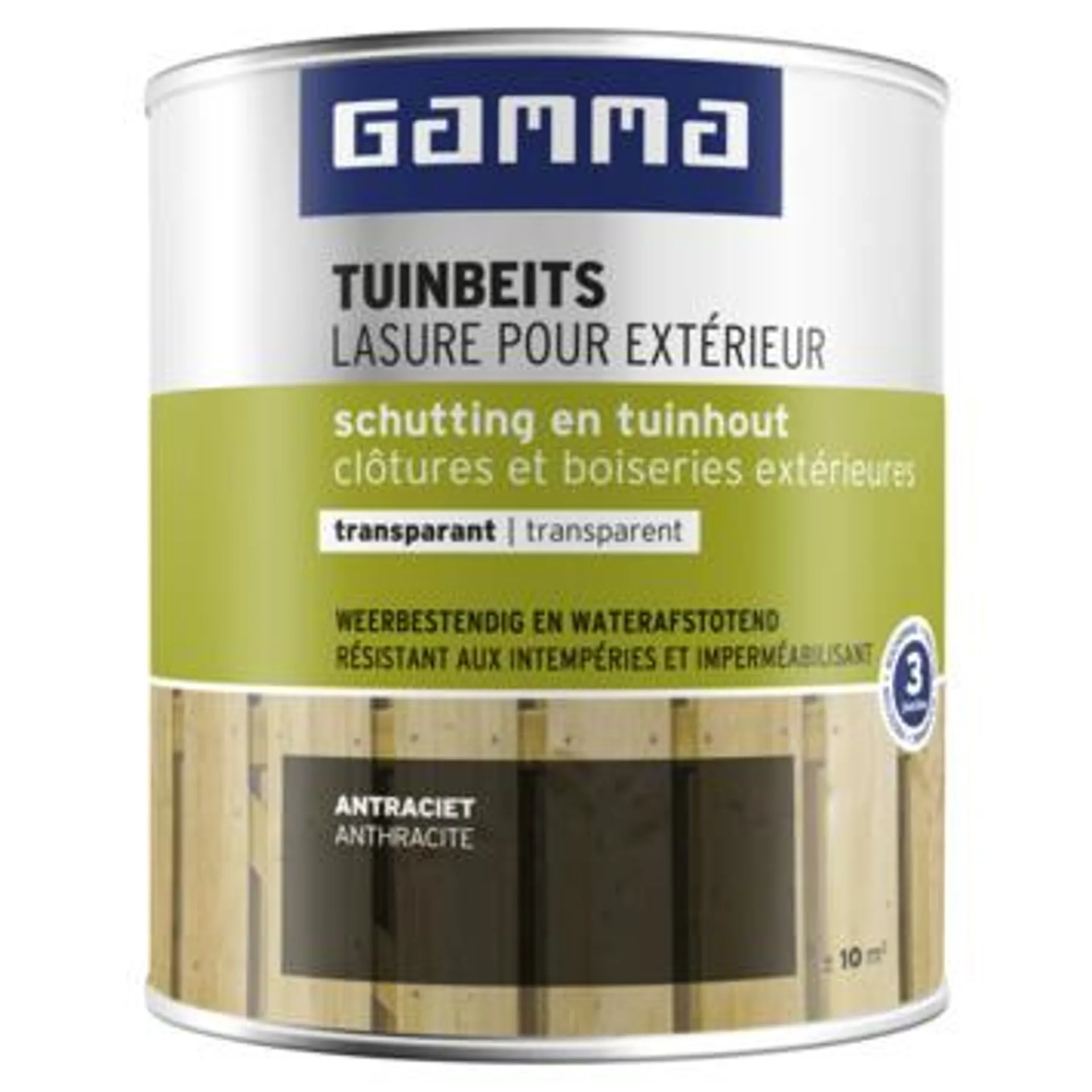 GAMMA tuinbeits schutting & tuinhout transparant 750 ml antraciet