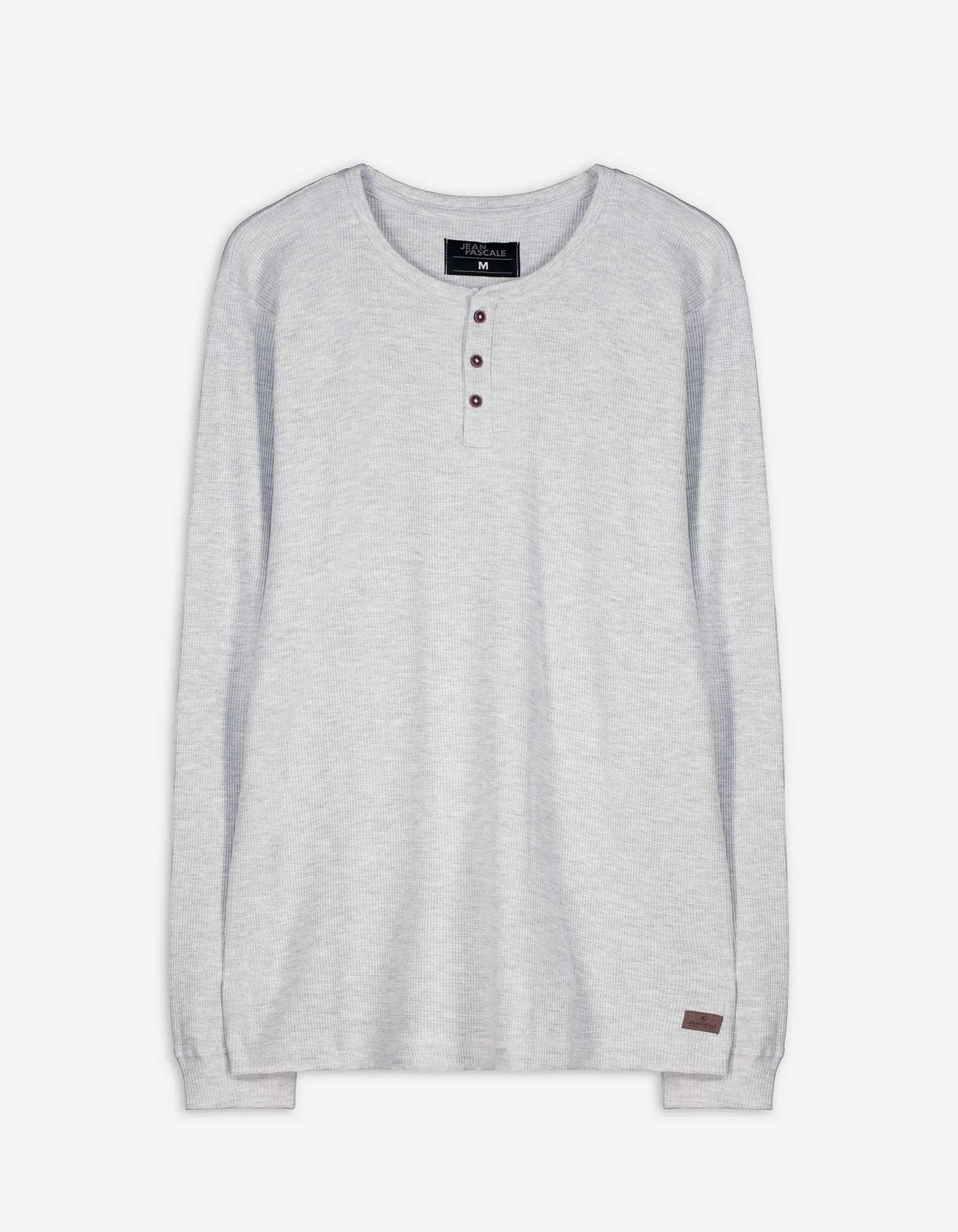 Longsleeve - Henley halslijn - grijs