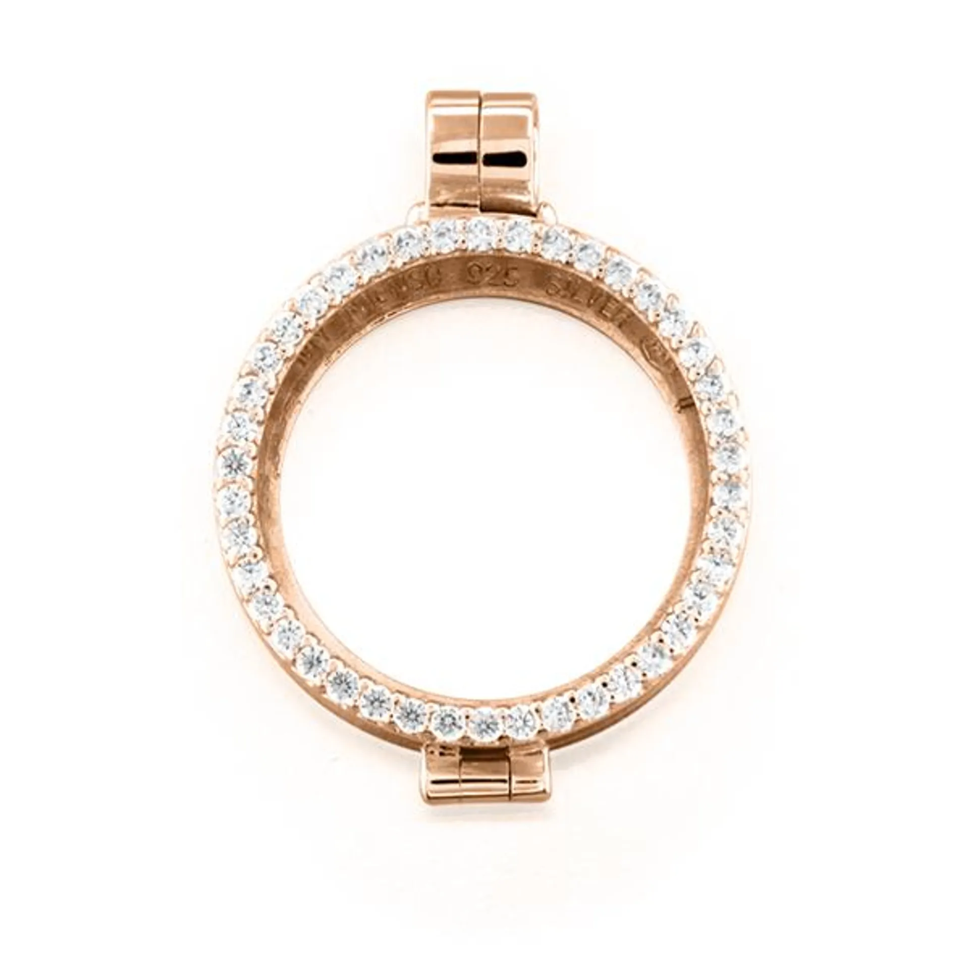 Mezza (24mm) "Zirconi" medaillon (925/rosegold-plated)